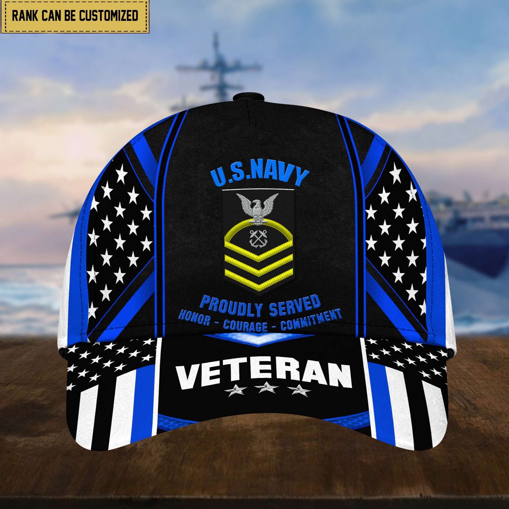 Premium Custom US Navy Cap, Hat for Navy Veteran, Gifts for Dad, for Husband VPVC002502