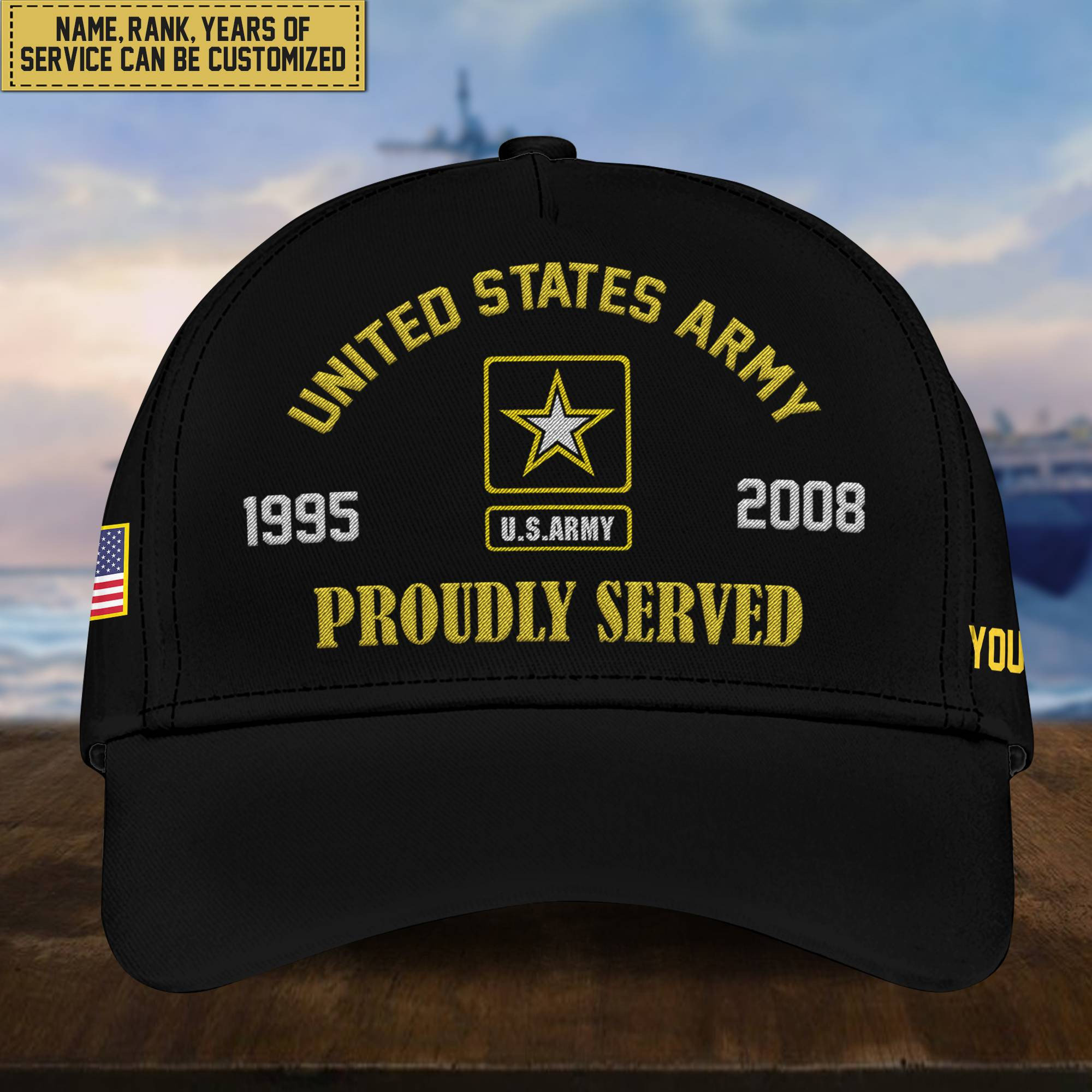 Premium Custom US Army Embroidered Cap, Hat for Army Veteran, Gifts for Dad, for Husband VPVC300101