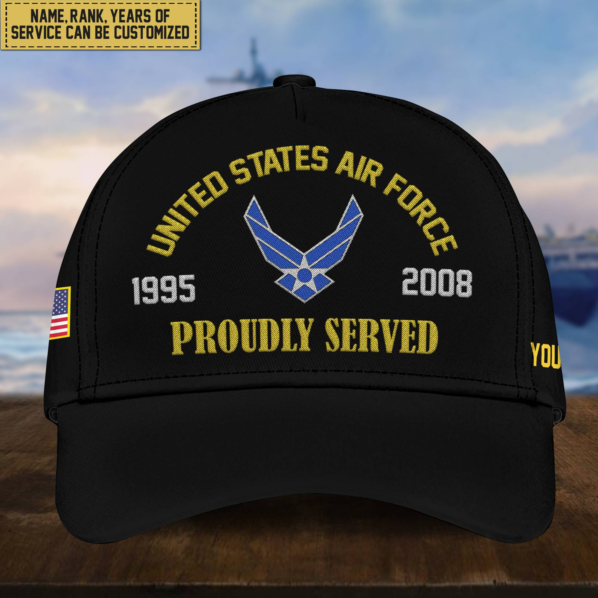 Premium Custom USAF Embroidered Cap, Hat for Air Force Veteran, Gifts for Dad, for Husband VPVC300104