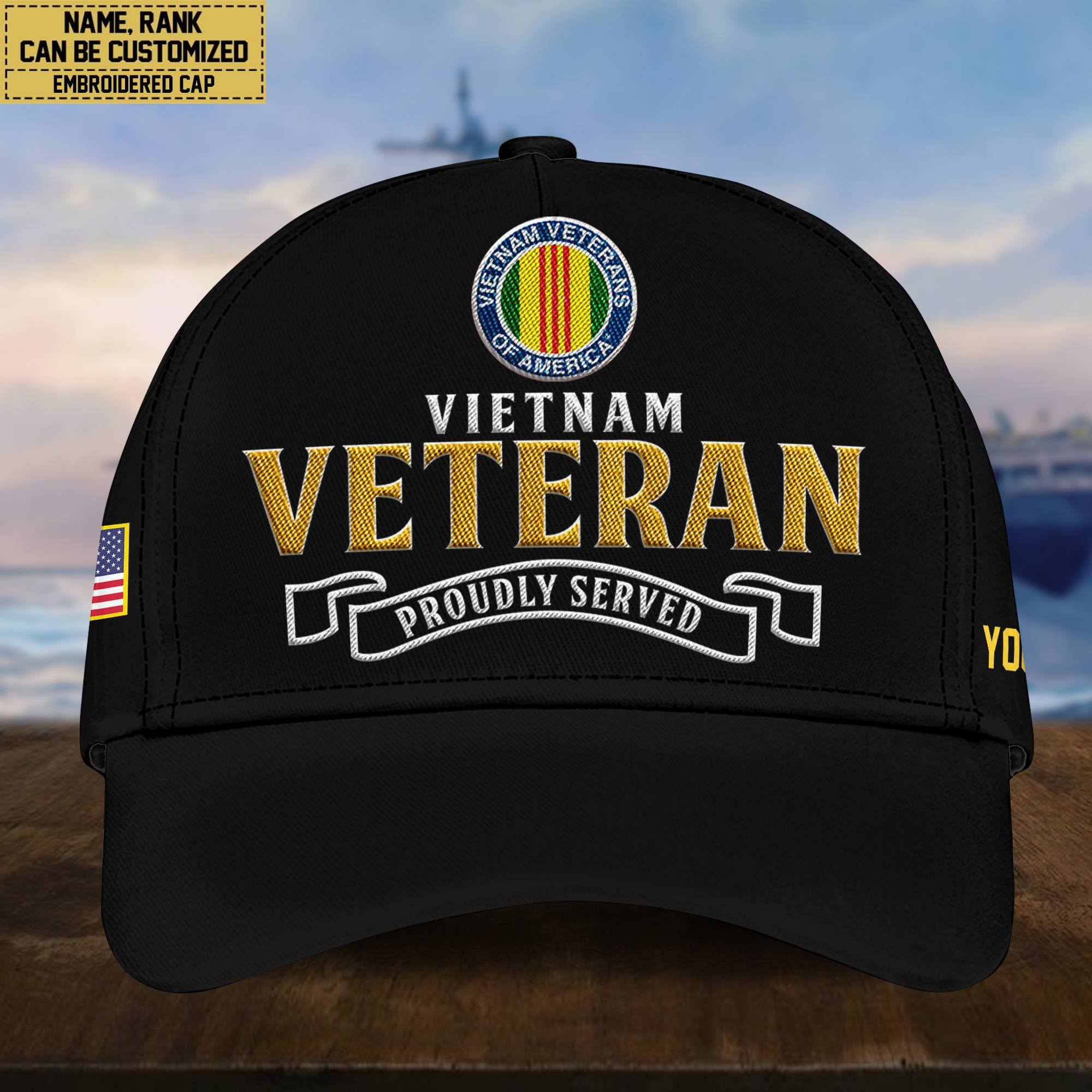 Premium Custom Vietnam Veteran Embroidered Cap, Hat for Vietnam Veteran, Gifts for Dad, for Husband VPVC300206