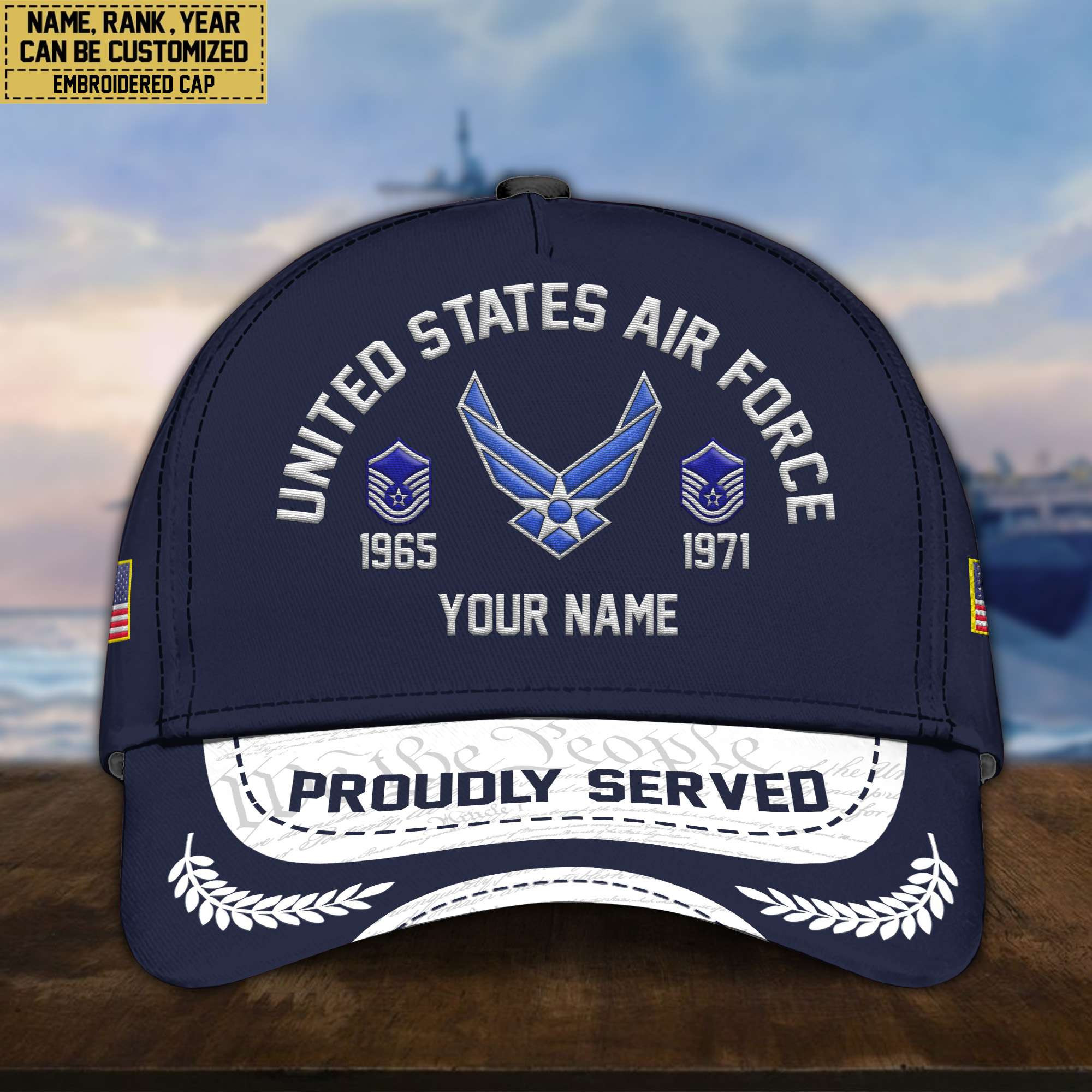 Premium Custom USAF Embroidered Cap, Gifts for Air Foce Veteran, Gifts for Father’s Day, Veterans Day VPVC300604