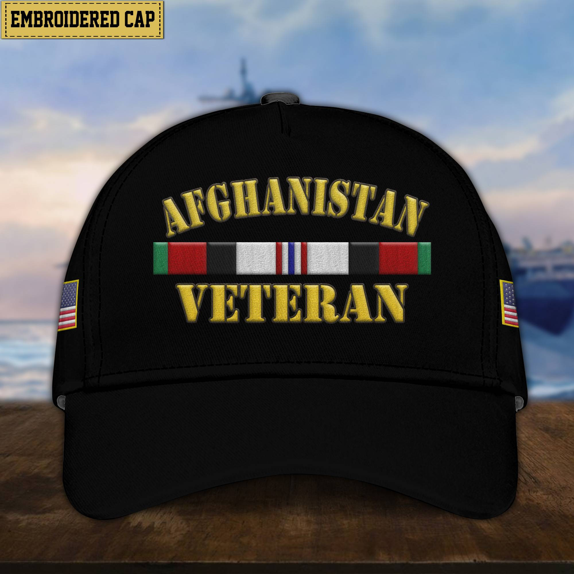 Premium Afghanistan Veteran Embroidered Cap, Gifts for Afghanistan Veteran, Gifts for Father’s Day, Veterans Day VPVC300902
