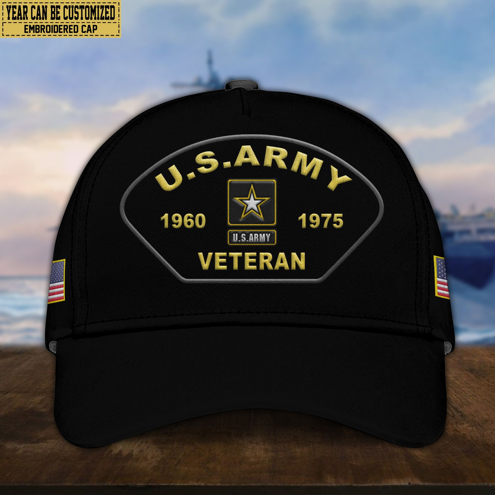 Premium US Army Veteran Embroidered Cap, Gifts for Army Veteran, Gifts for Father’s Day, Veterans Day VPVC301001