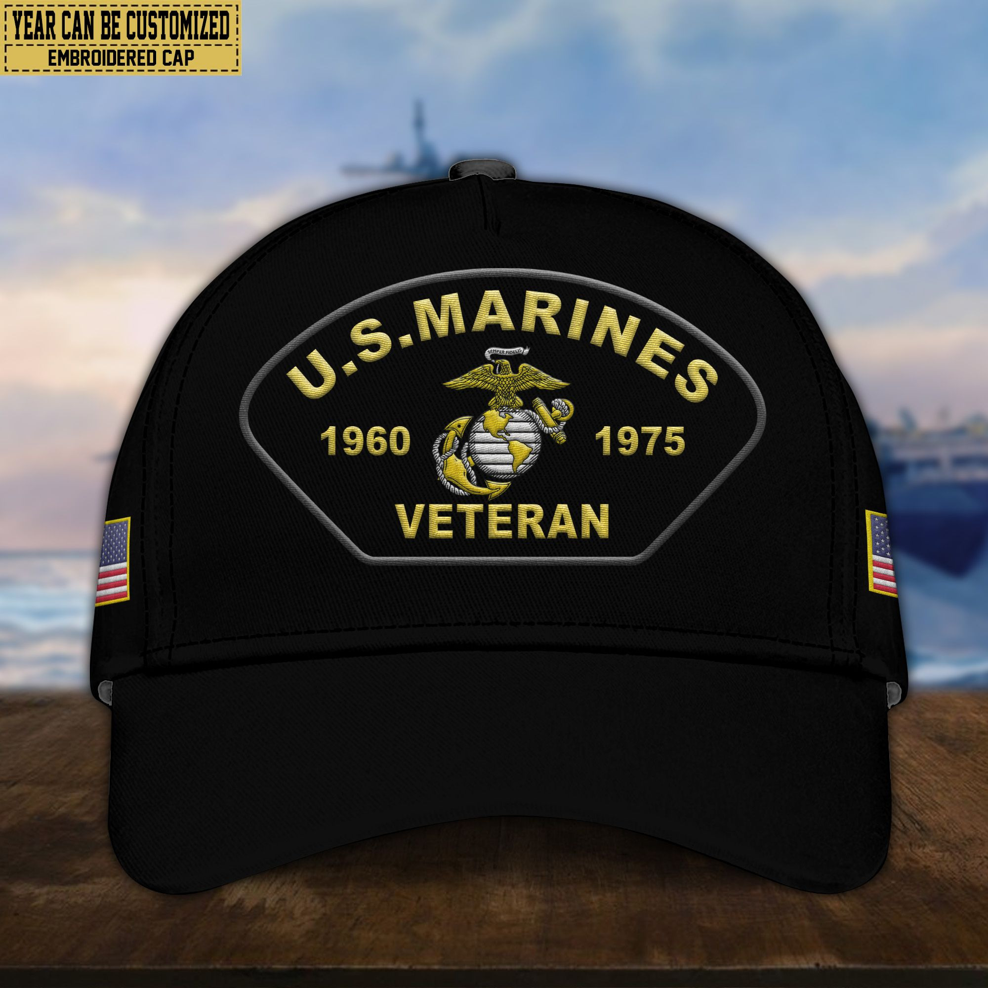 Premium USMC Veteran Embroidered Cap, Gifts for Marine Veteran, Gifts for Father’s Day, Veterans Day VPVC301003
