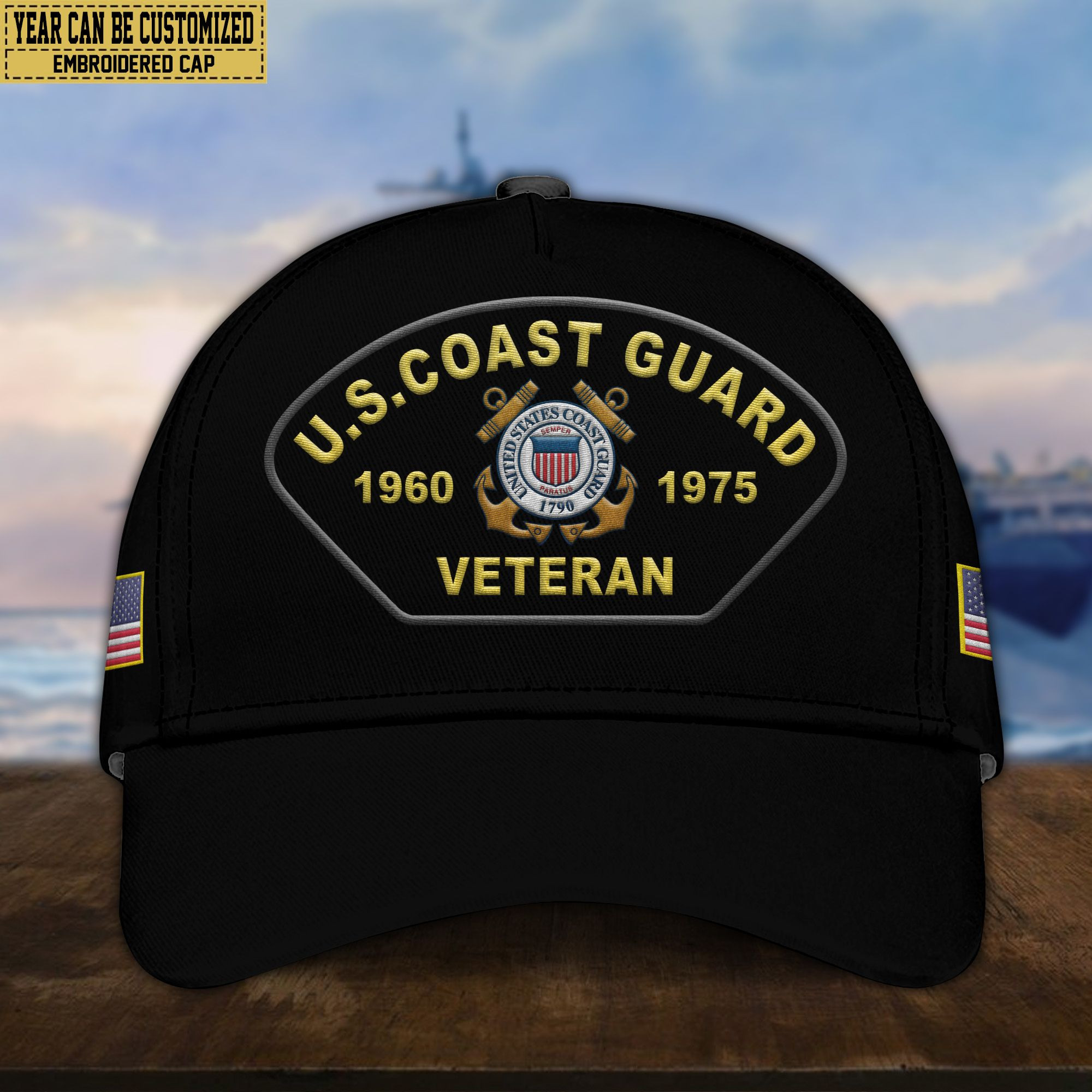 Premium USCG Veteran Embroidered Cap, Gifts for Coast Guard Veteran, Gifts for Father’s Day, Veterans Day VPVC301005