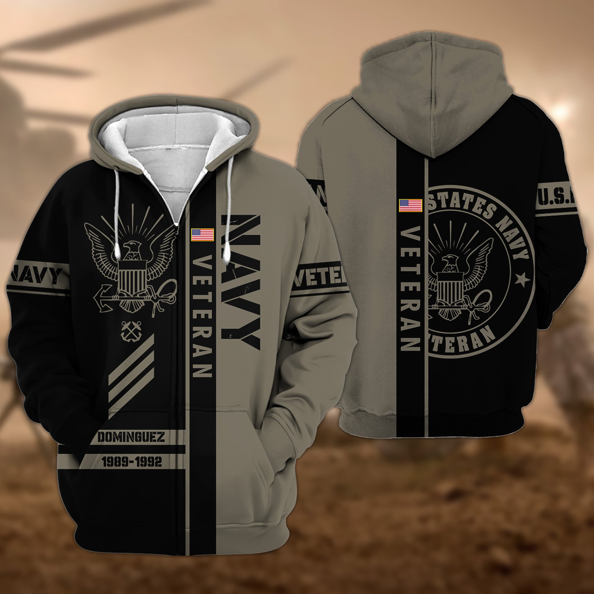 Premium US Navy Veteran Zip Up Hoodie BPVC110710
