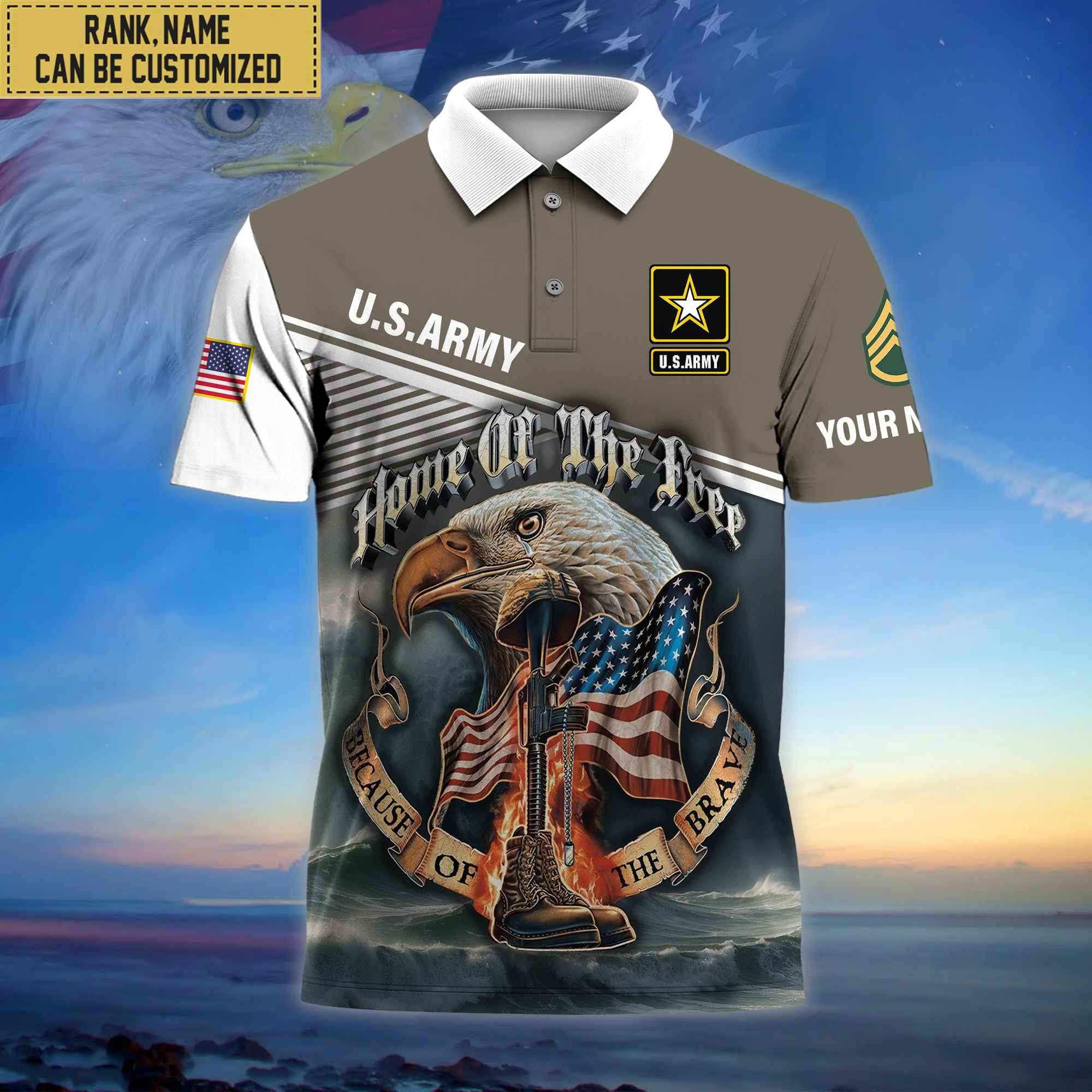 Premium Custom US Army Polo Shirt, Gifts For Veterans Day, Father’s Day, Gifts for Army Veteran VPVC202701