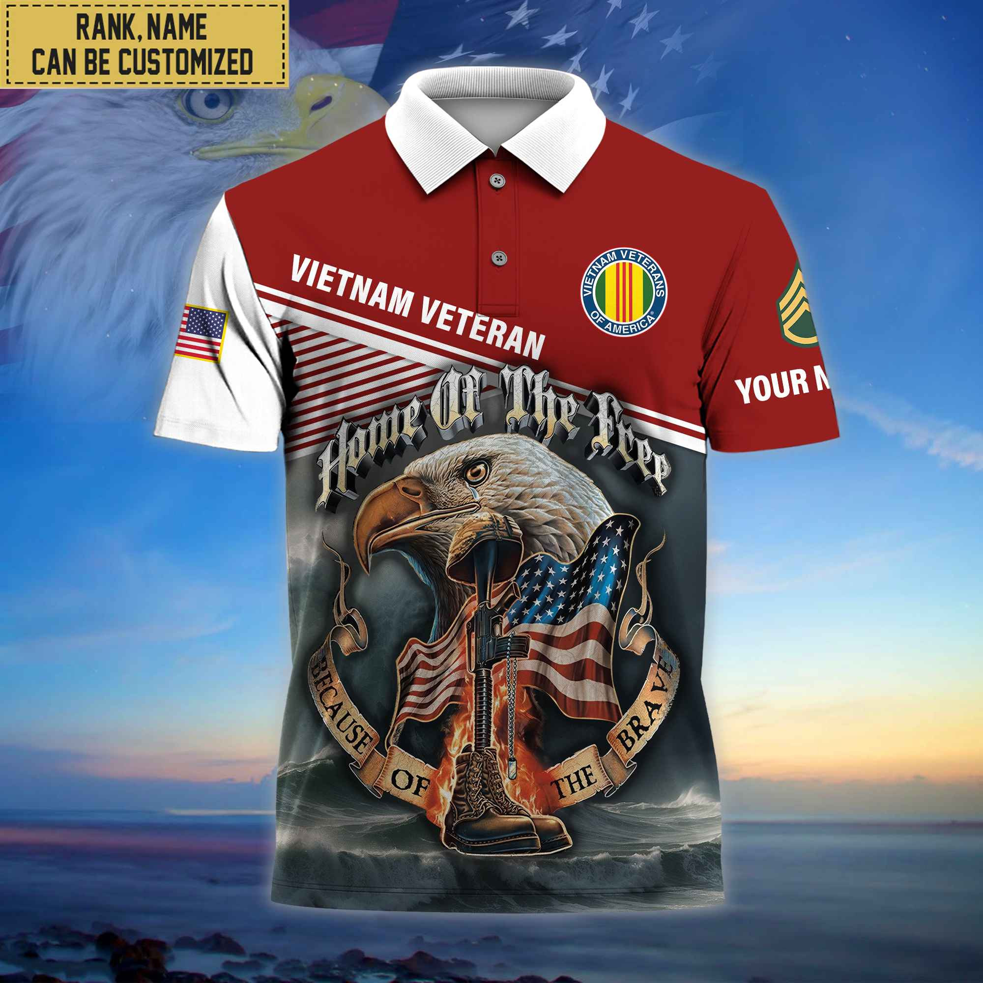 Premium Custom Vietnam Veteran Polo Shirt, Gifts For Veterans Day, Father’s Day, Gifts for Vietnam Veteran VPVC202706