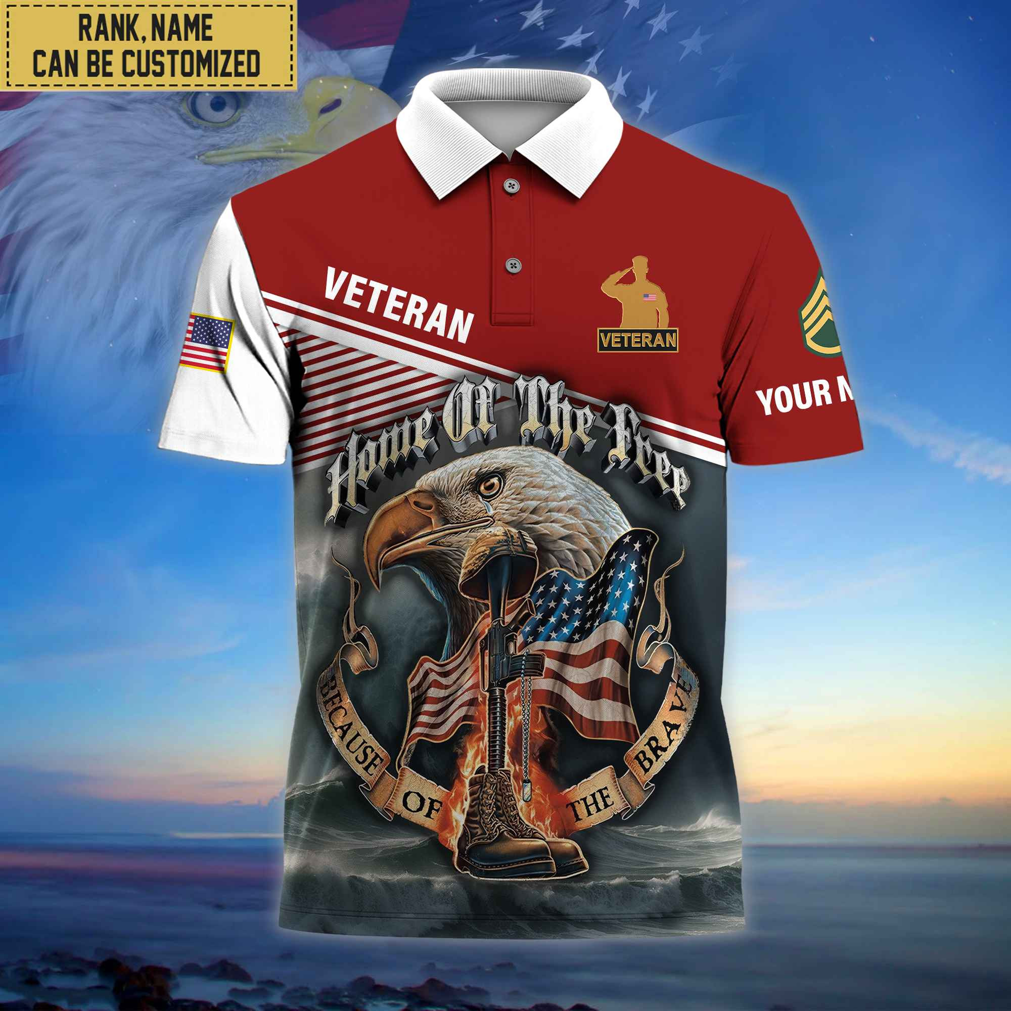 Premium Custom US Veteran Polo Shirt, Gifts For Veterans Day, Father’s Day, Gifts for US Veteran VPVC202707