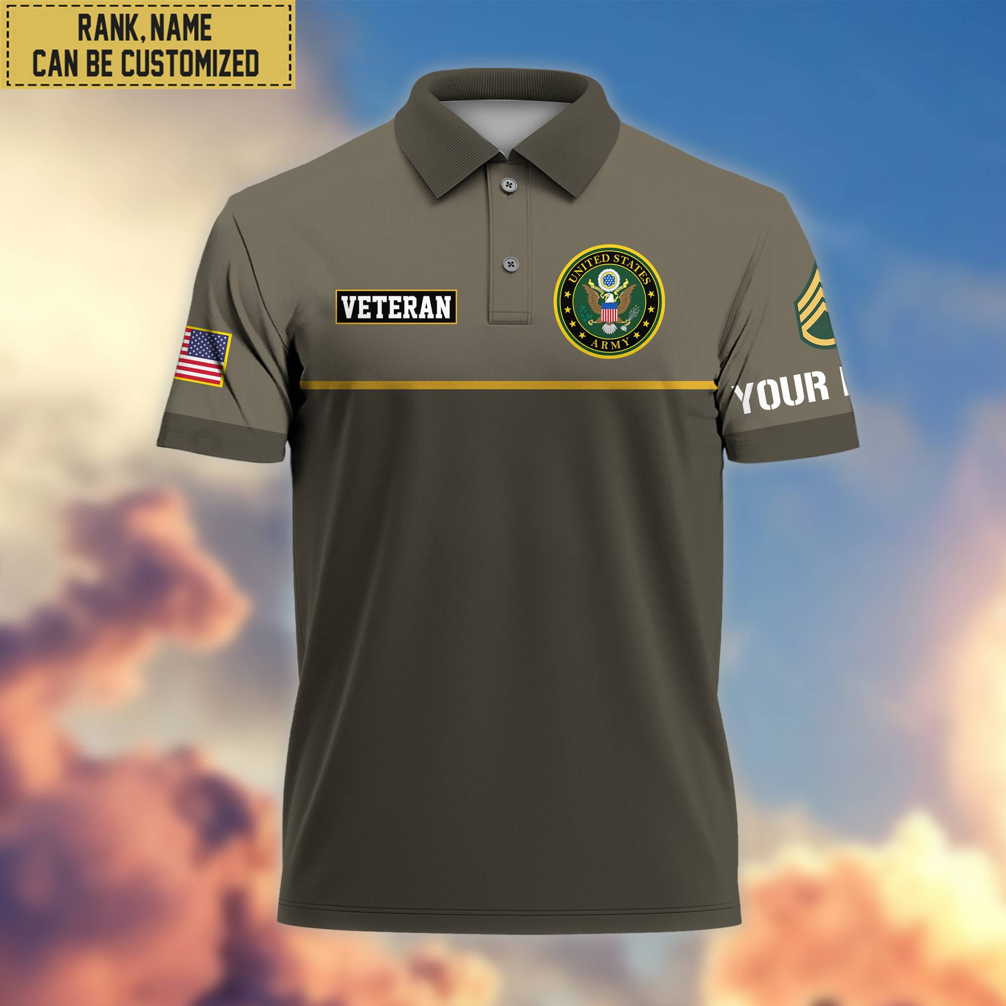 Premium Custom US Army Polo Shirt, Gifts For Veterans Day, Father’s Day, Gifts for Army Veteran VPVC202901