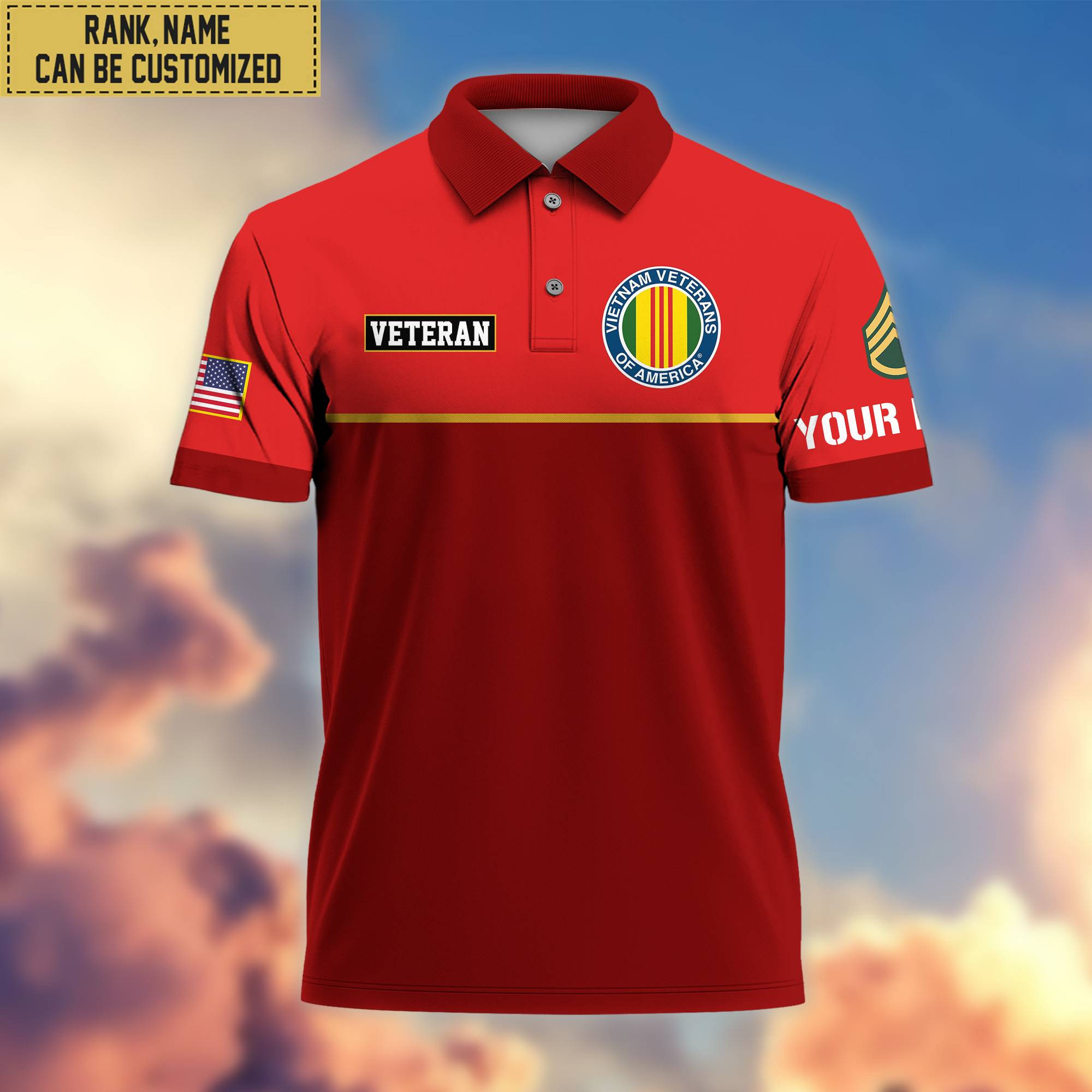 Premium Custom Vietnam Veteran Polo Shirt, Gifts For Veterans Day, Father’s Day, Gifts for Vietnam Veteran VPVC202906