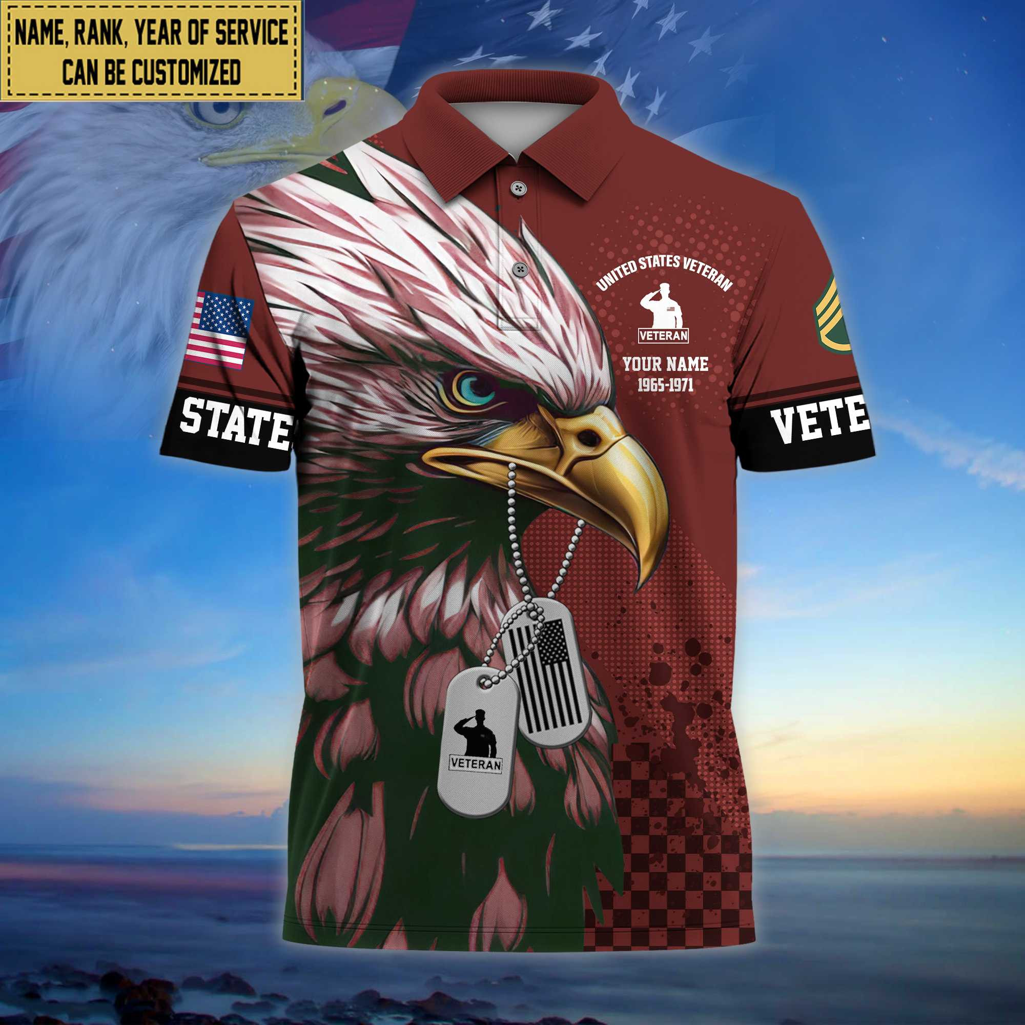 Premium Custom US Veteran Polo Shirt, Gifts For Dad, For Husband US Veteran Veteran VPVC203007
