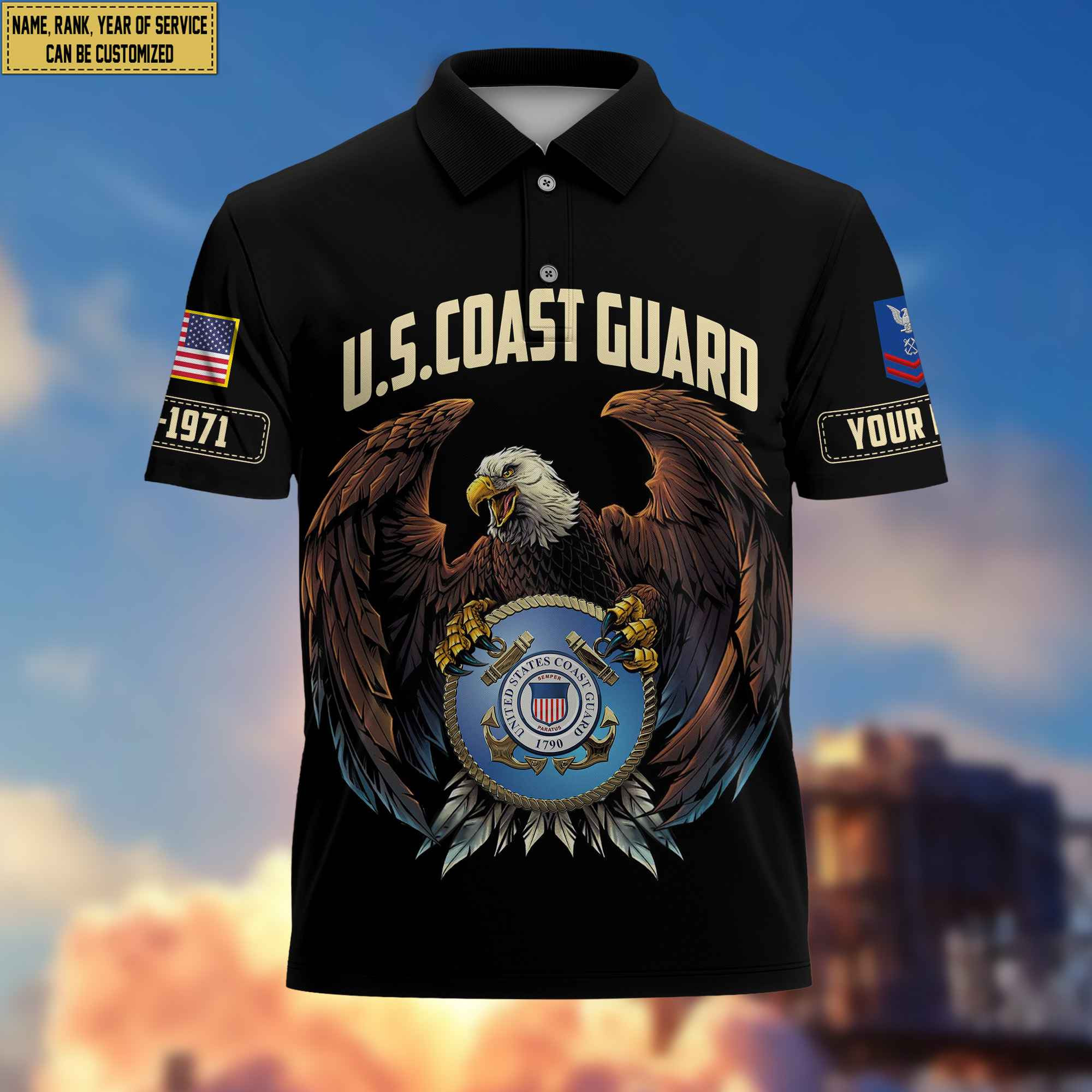 Premium Custom USCG Polo Shirt, Gifts For Veterans Day, Father’s Day, Gifts for Coast Guard Veteran VPVC203505