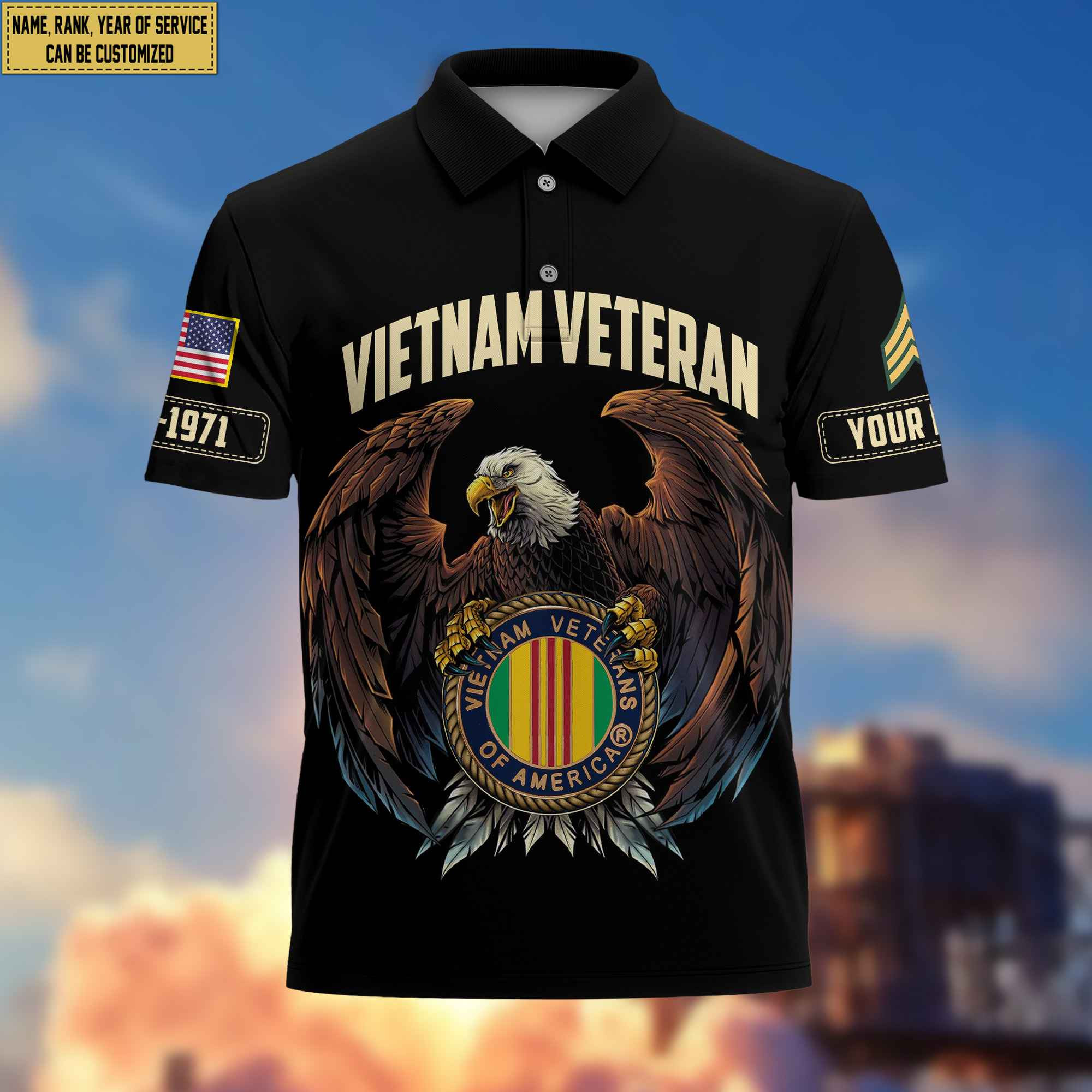 Premium Custom Vietnam Veteran Polo Shirt, Gifts For Veterans Day, Father’s Day, Gifts for Vietnam Veteran VPVC203506