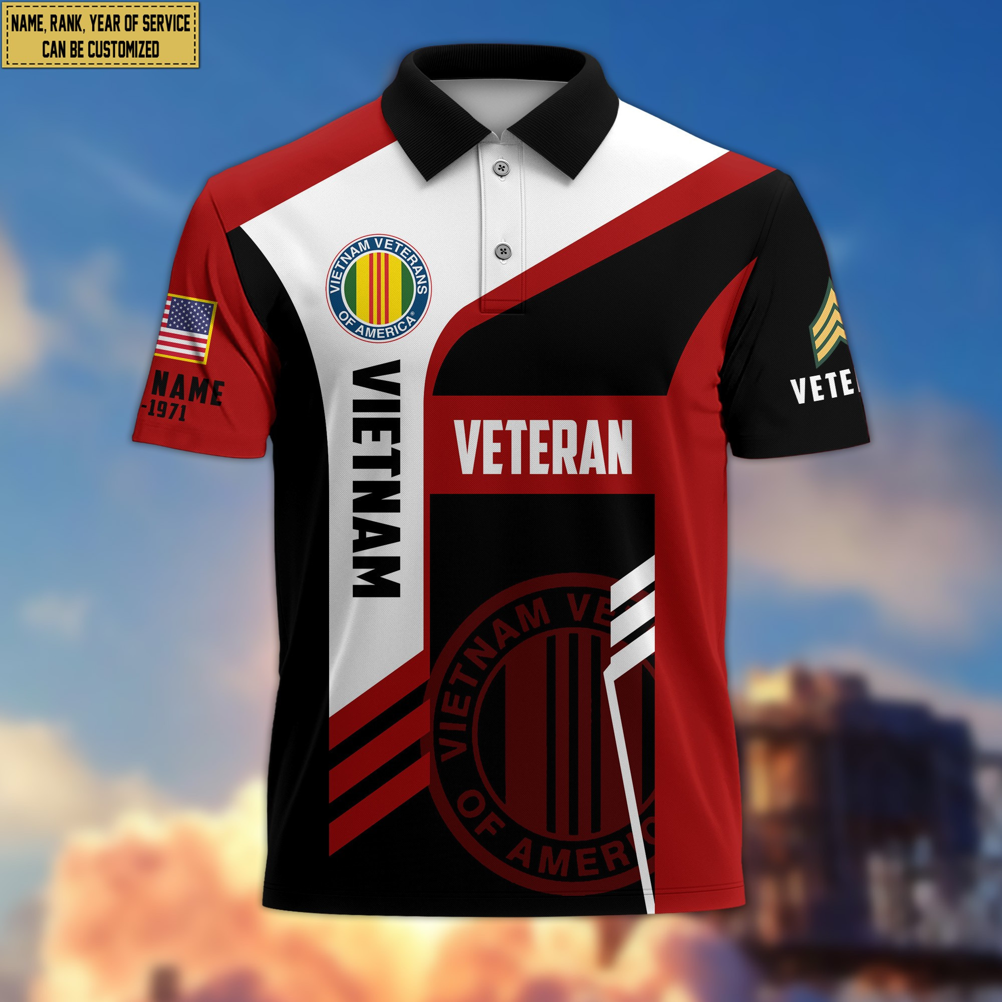 Unique Custom Vietnam Veteran Polo Shirt, Custom Name, Rank, Gifts for Vietnam Veteran, Veterans Day, Father’s Day VPVC203906