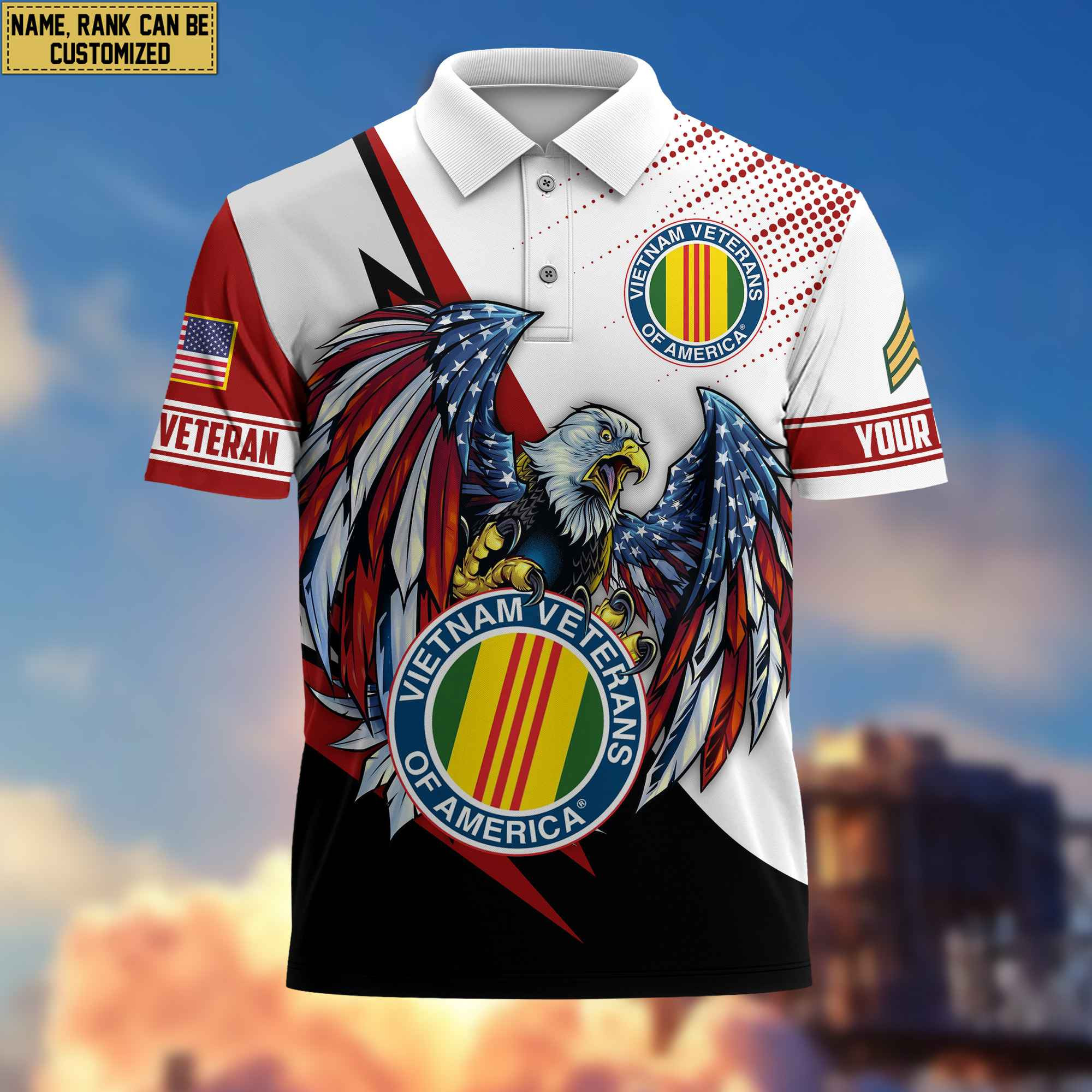Premium Vietnam Veteran Polo Shirt, Custom Name, Rank Gift For Vietnam Veteran VPVC204206