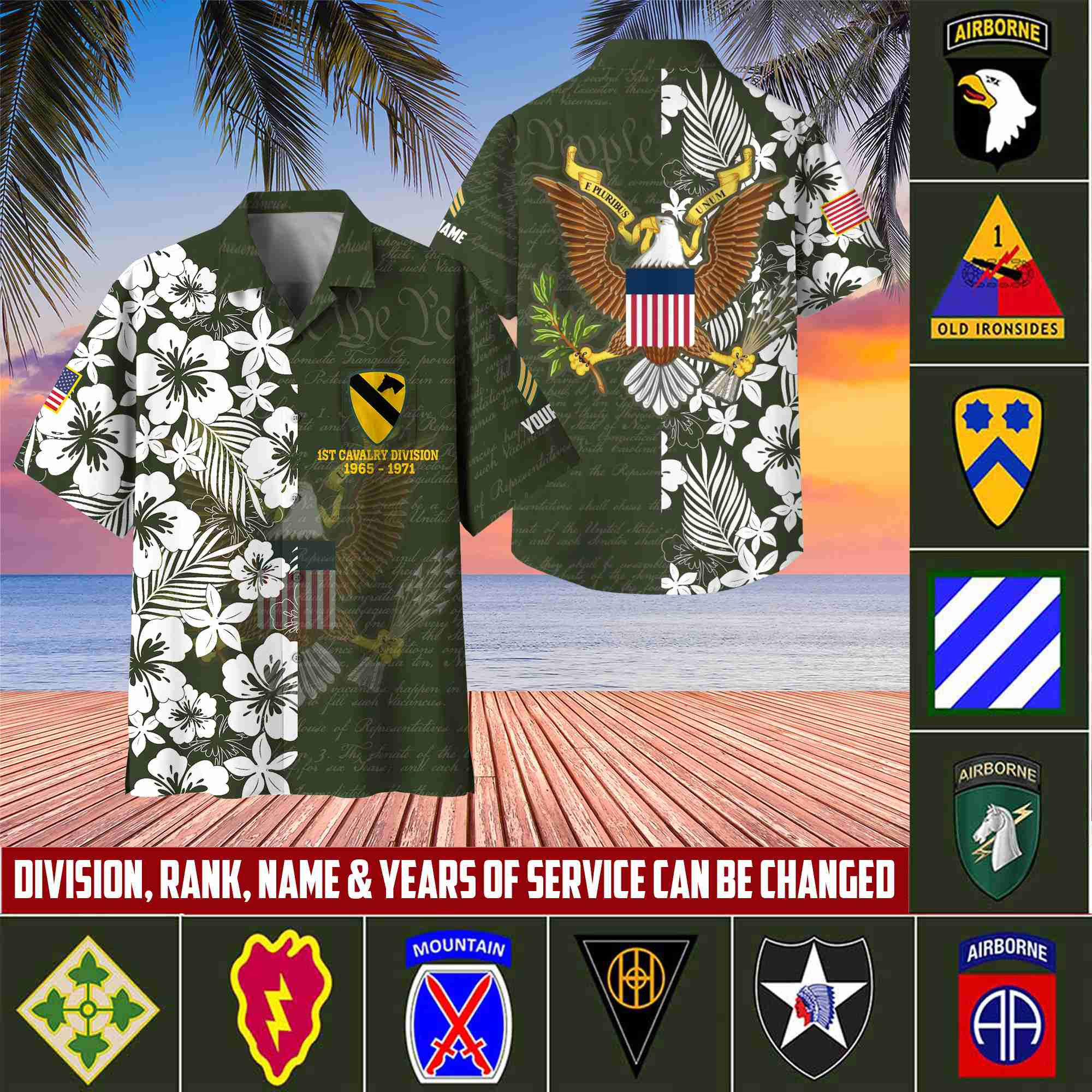 Premium Custom Rank, Name, Unit, US Army Hawaii Shirt With Pocket, Gifts For Dad, For Husband Army Veteran VPVC400101