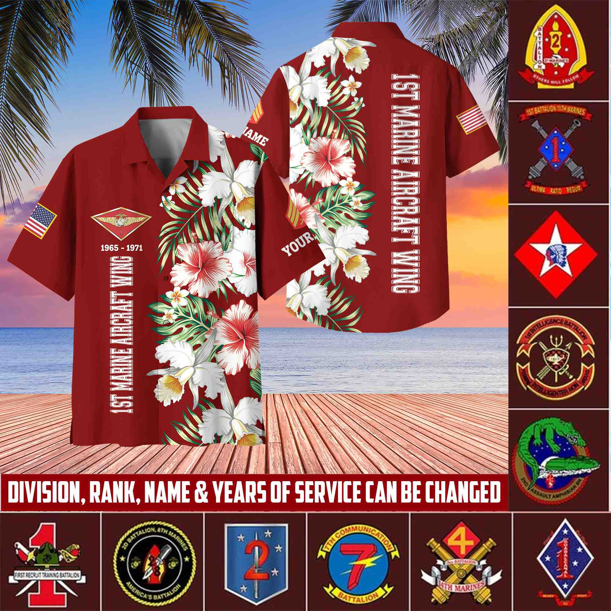 USMC Hawaii Shirt With Pocket, Custom Rank, Name, Unit, Gifts For Marine Veteran VPVC401303
