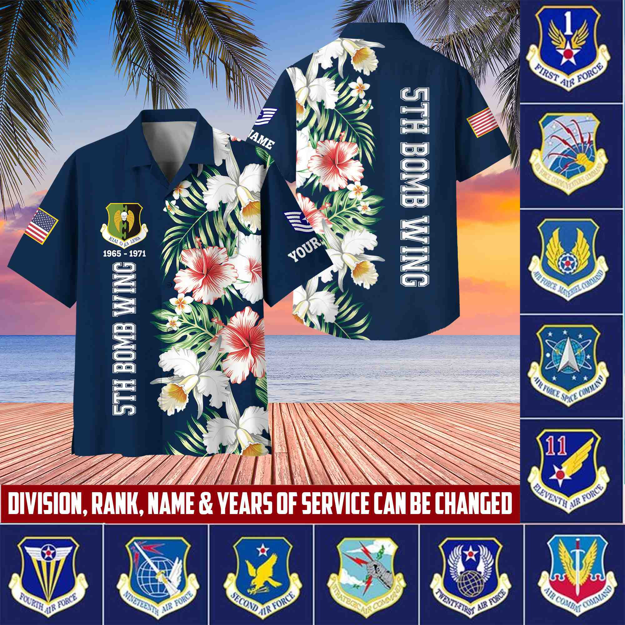 USAF Hawaii Shirt With Pocket, Custom Rank, Name, Unit, Gifts For Air Foce Veteran VPVC401304