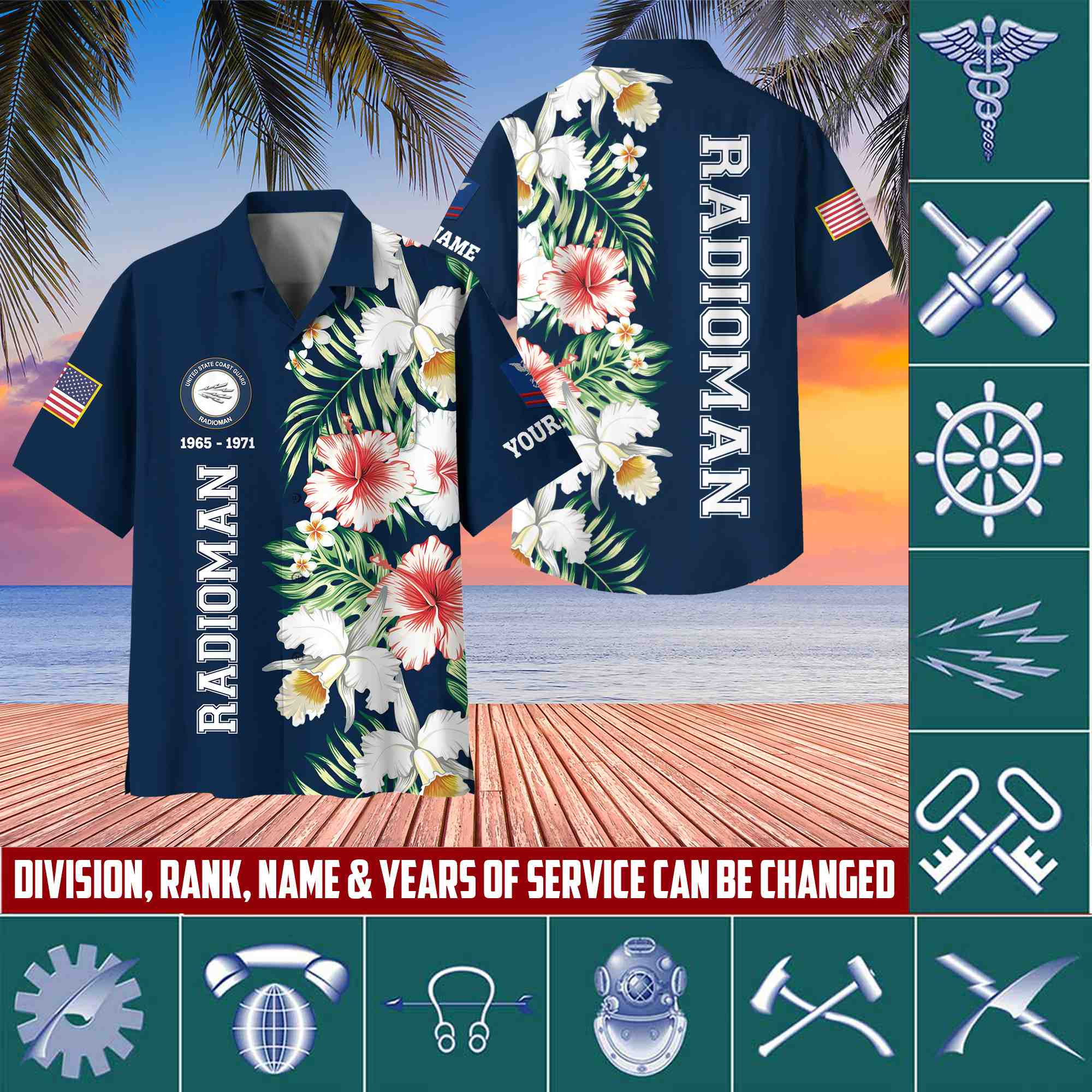 USCG Hawaii Shirt With Pocket, Custom Rank, Name, Unit, Gifts For Coast Guard Veteran VPVC401305