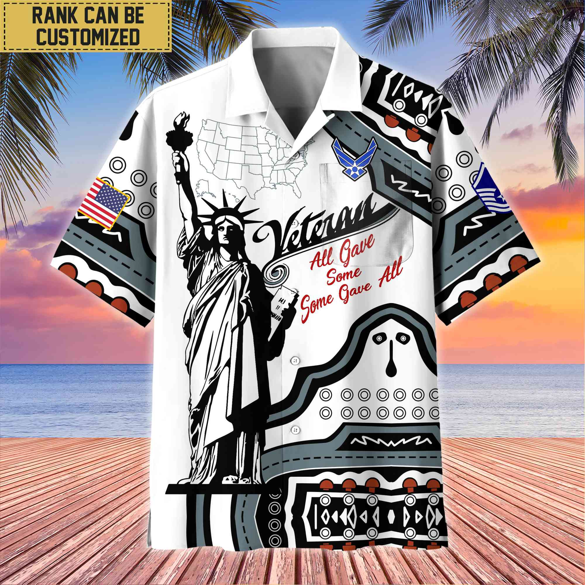 Premium Custom USAF Hawaii Shirt With Pocket, Gifts For Veterans Day, Father’s Day, Gifts for Air Force Veteran VPVC400904