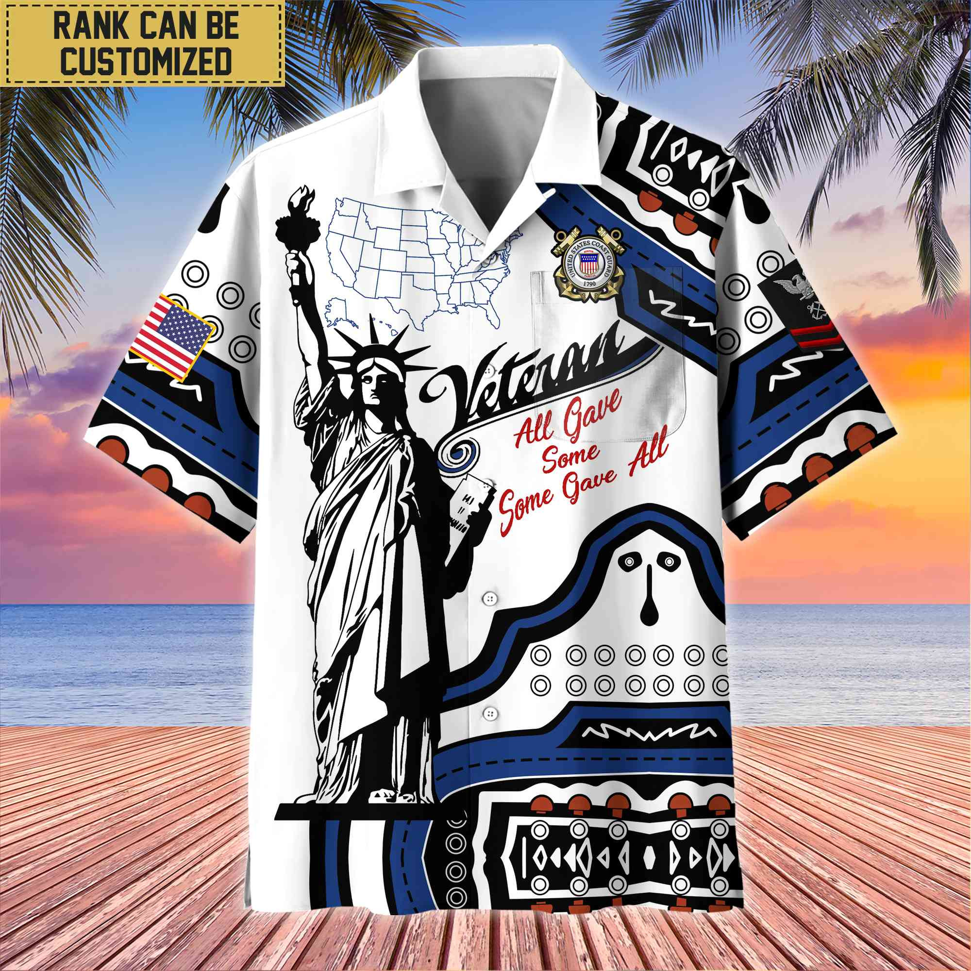 Premium Custom USCG Hawaii Shirt With Pocket, Gifts For Veterans Day, Father’s Day, Gifts for Coast Guard Veteran VPVC400905