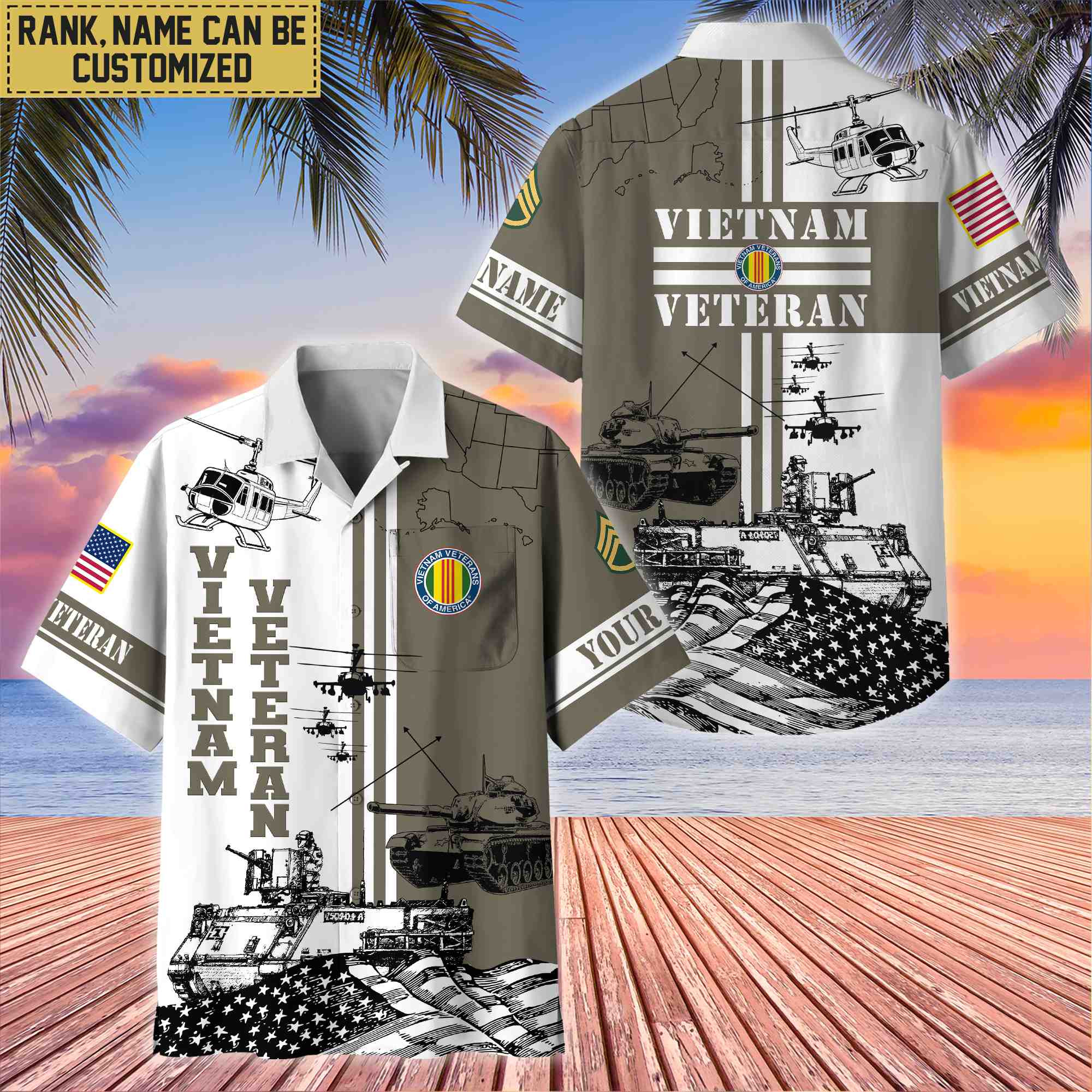 Premium Custom Vietnam Veteran Hawaii Shirt With Pocket, Gifts For Veterans Day, Father’s Day, Gifts for Vietnam Veteran VPVC401006