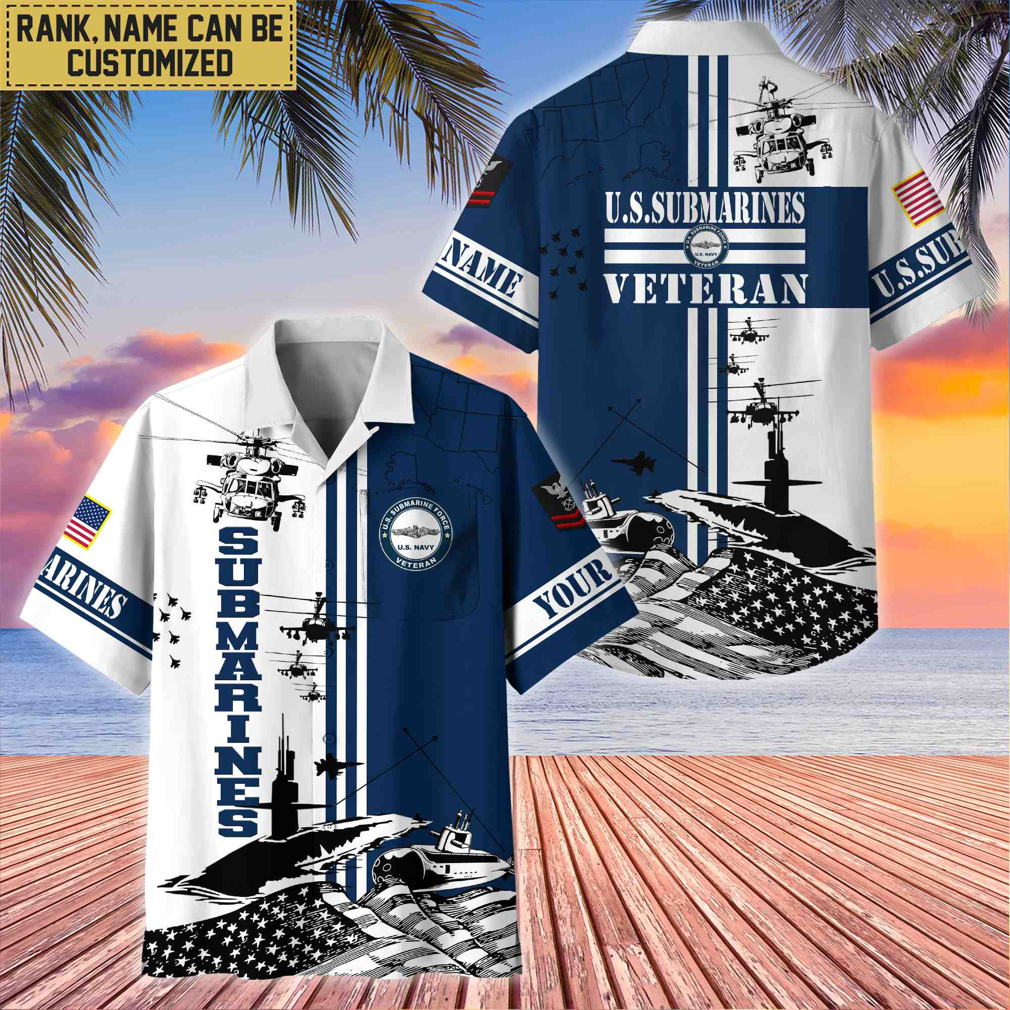 Premium Custom US Submarines Veteran Hawaii Shirt With Pocket, Gifts For Veterans Day, Father’s Day, Gifts for Submarines Veteran VPVC401009