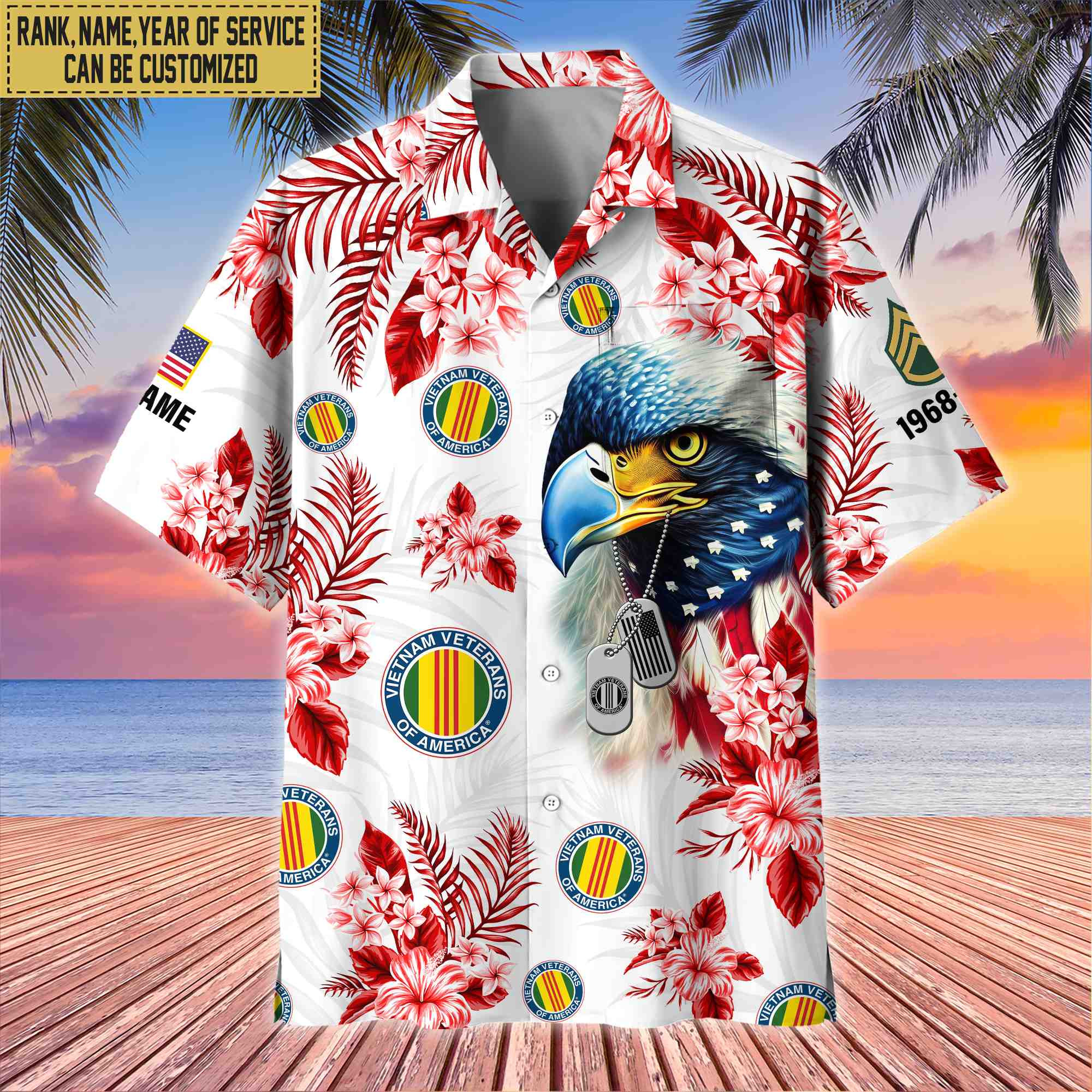 Vietnam Veteran Hawaii Shirt With Pocket, Custom Rank, Name, Gifts For Vietnam Veteran VPVC401606