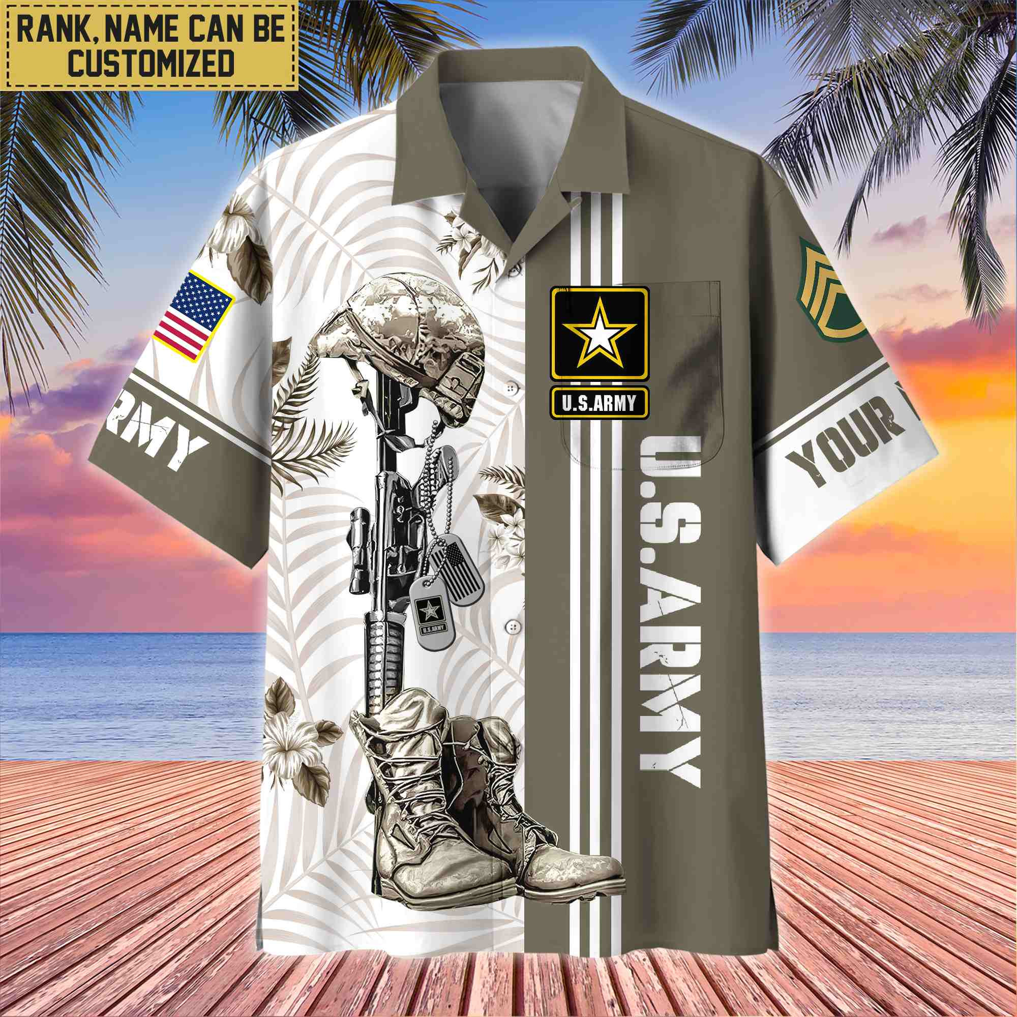 Premium Custom US Army Veteran Hawaii Shirt With Pocket, Gifts For Veterans Day, Father’s Day, Gifts for Army Veteran VPVC402001
