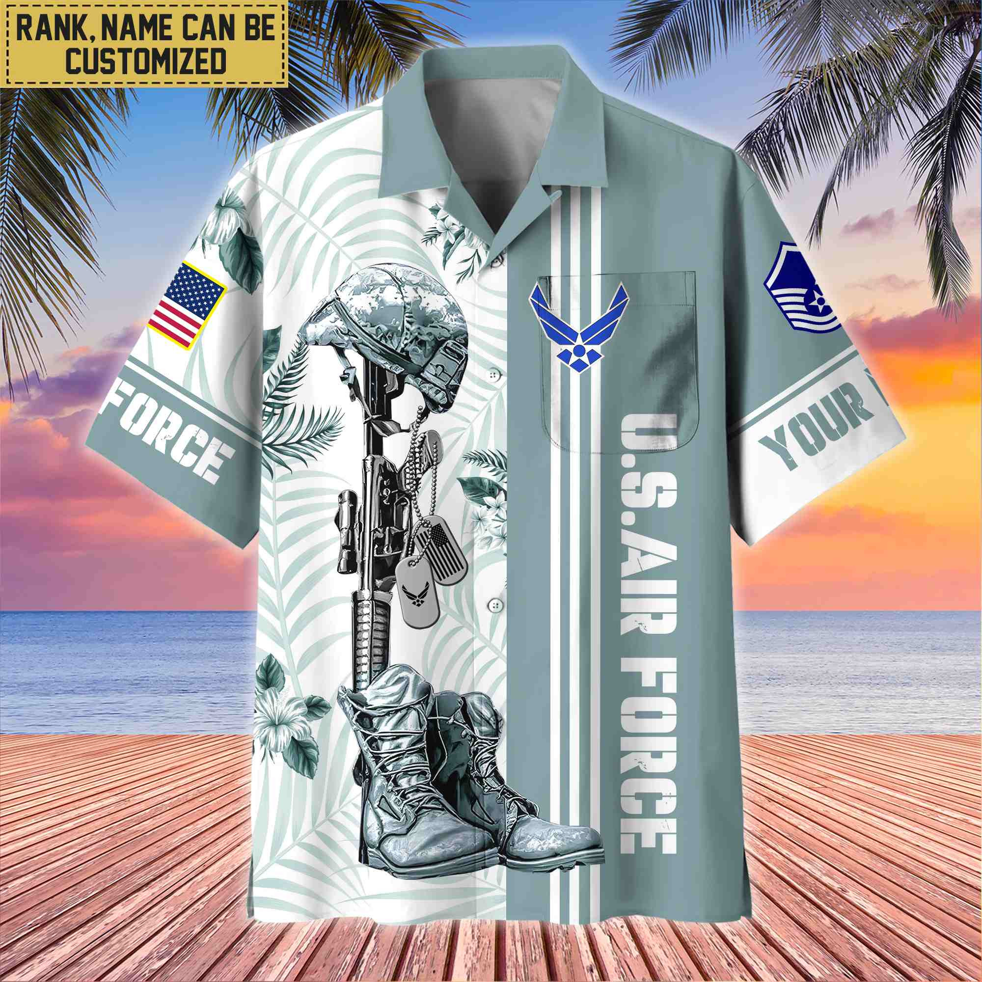 Premium Custom USAF Veteran Hawaii Shirt With Pocket, Gifts For Veterans Day, Father’s Day, Gifts for Air Force Veteran VPVC402004
