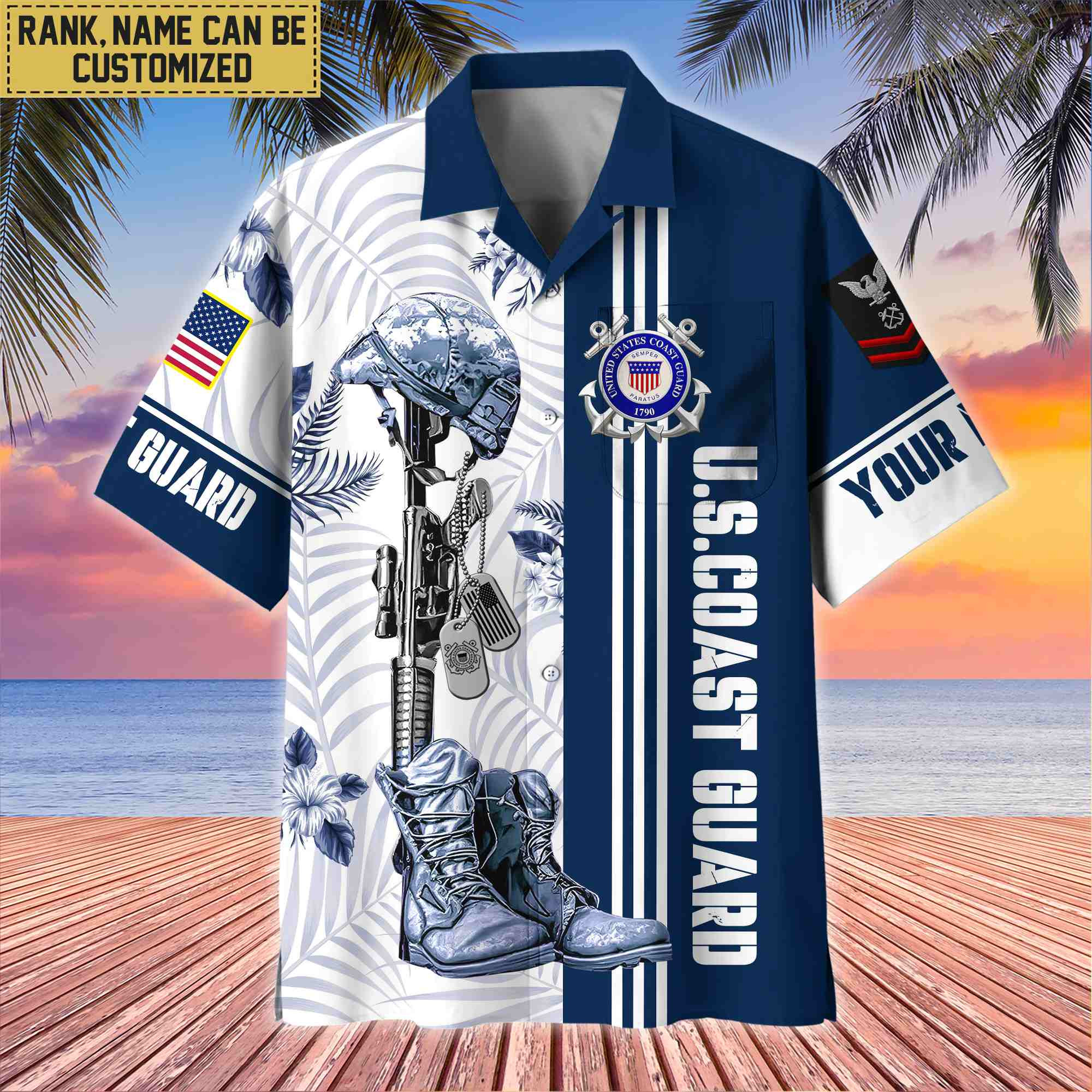 Premium Custom USCG Veteran Hawaii Shirt With Pocket, Gifts For Veterans Day, Father’s Day, Gifts for Coast Guard Veteran VPVC402005