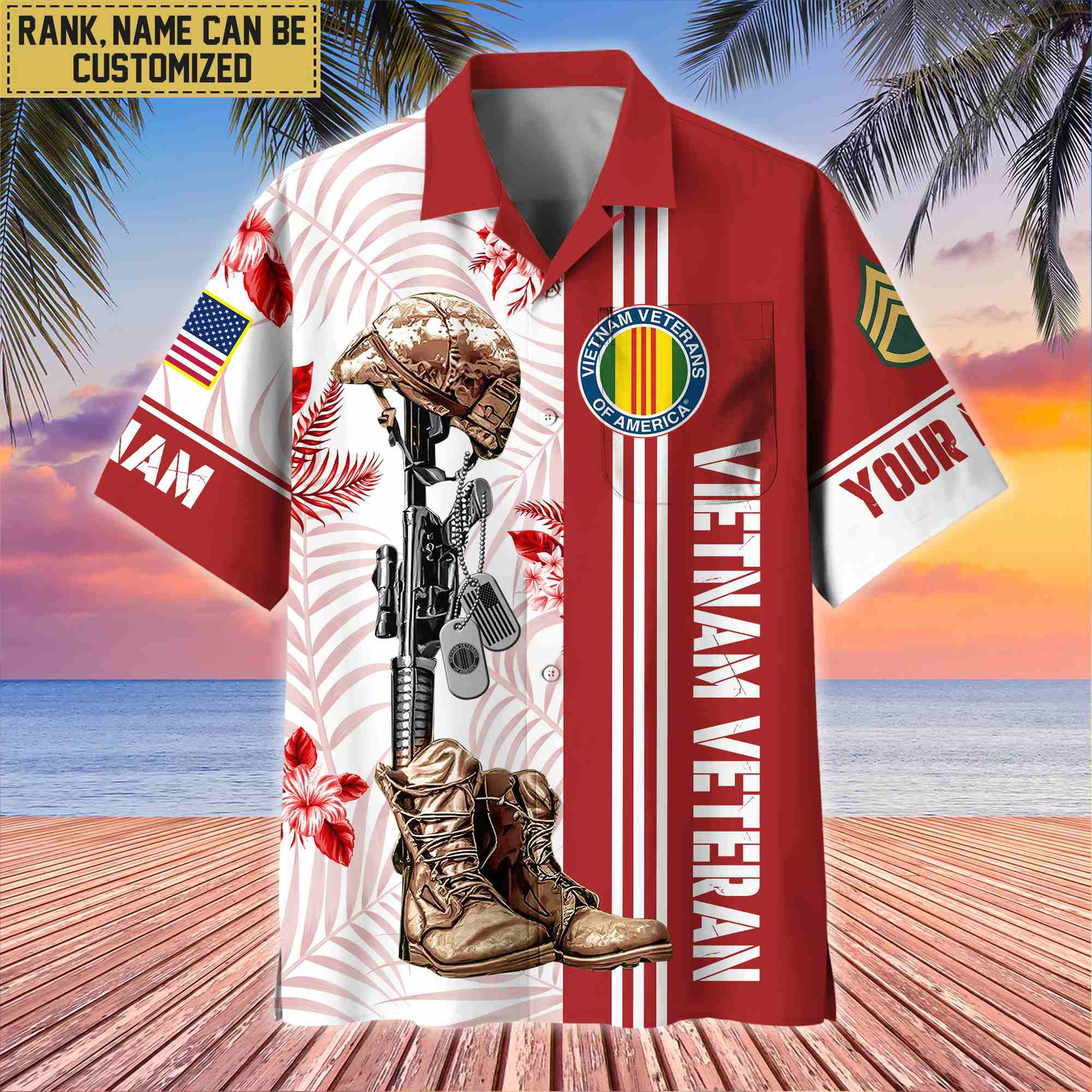 Premium Custom Vietnam Veteran Hawaii Shirt With Pocket, Gifts For Veterans Day, Father’s Day, Gifts for Vietnam Veteran VPVC402006