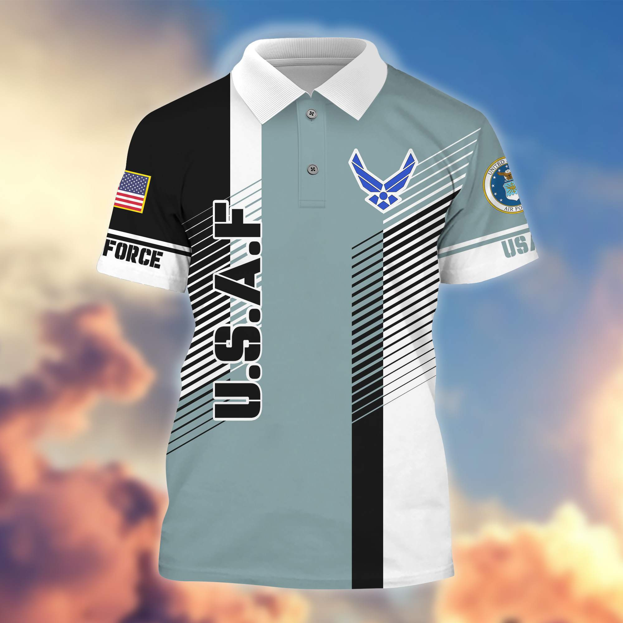 Premium USAF Polo Shirt, Gifts For Independence Day, Veterans Day BPVC240711