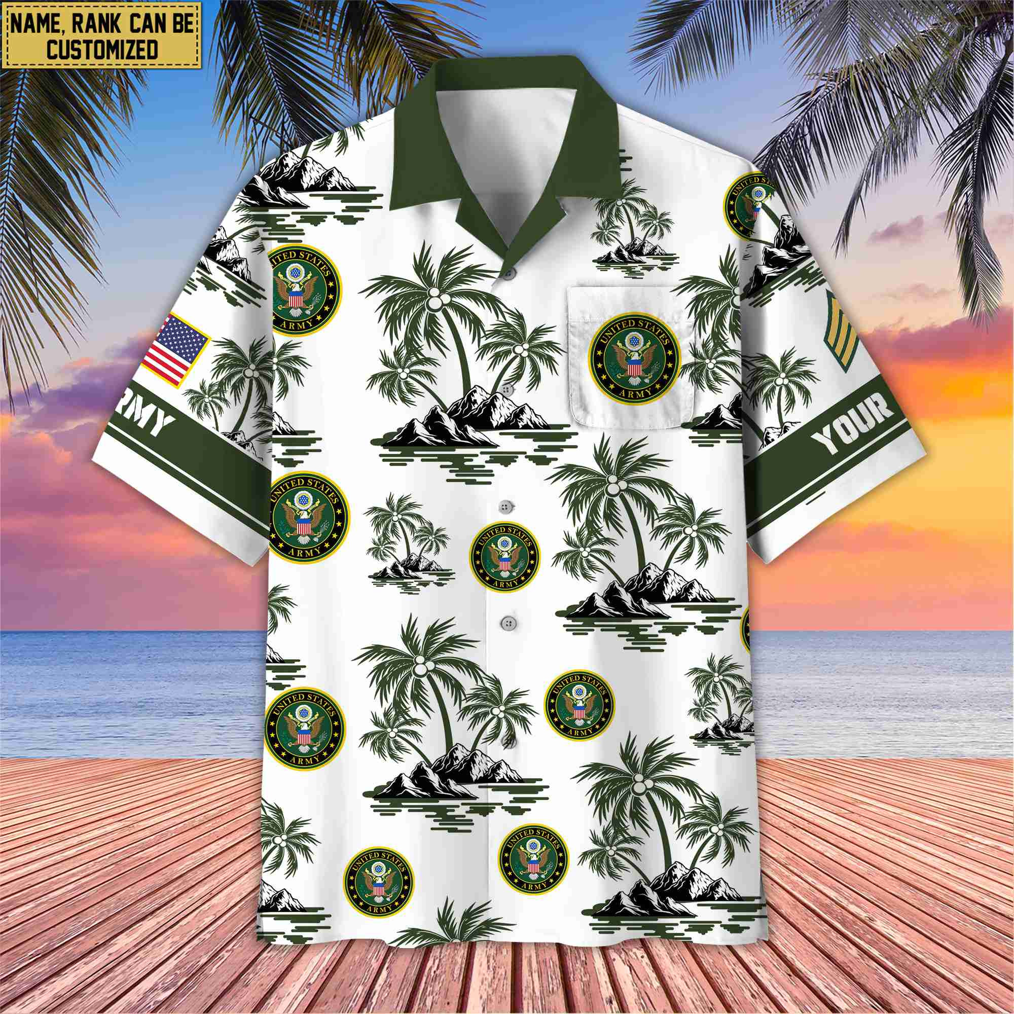 Premium Custom US Army Veteran Hawaiian Shirt With Pocket, Gifts For Veterans Day, Father’s Day, Gifts for Army Veteran VPVC401901