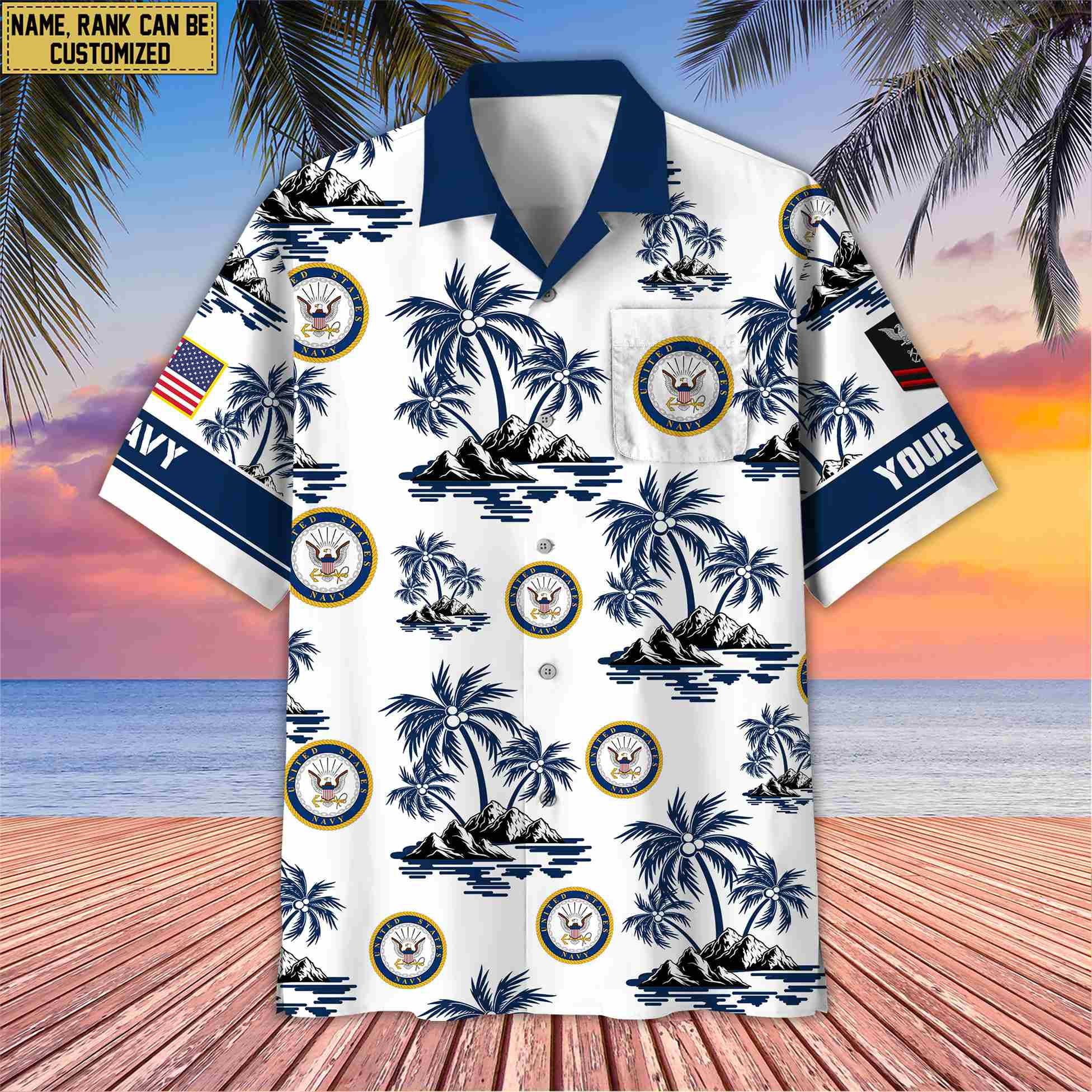 Premium Custom US Navy Veteran Hawaiian Shirt With Pocket, Gifts For Veterans Day, Father’s Day, Gifts for Navy Veteran VPVC401902