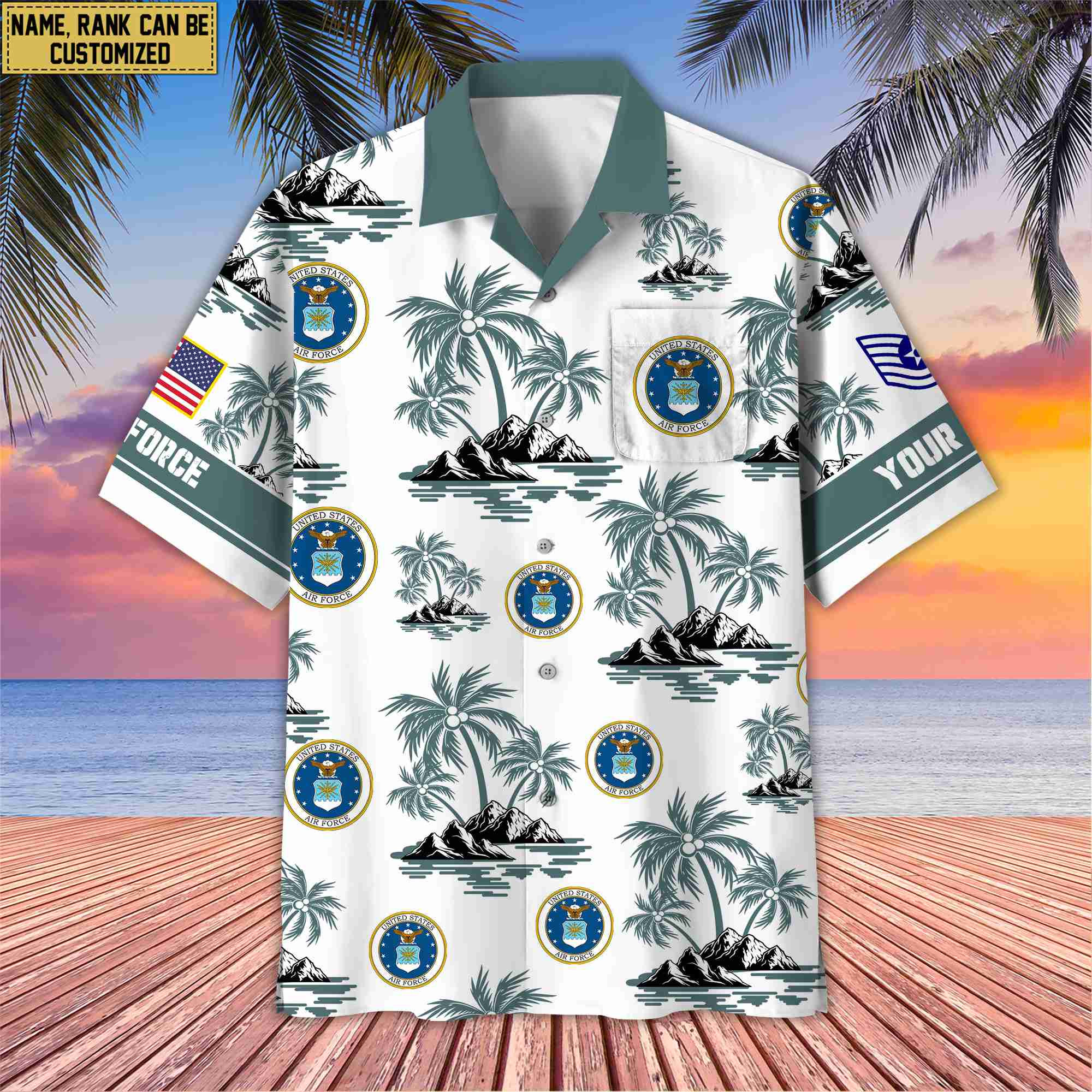 Premium Custom USAF Veteran Hawaiian Shirt With Pocket, Gifts For Veterans Day, Father’s Day, Gifts for Air Force Veteran VPVC401904