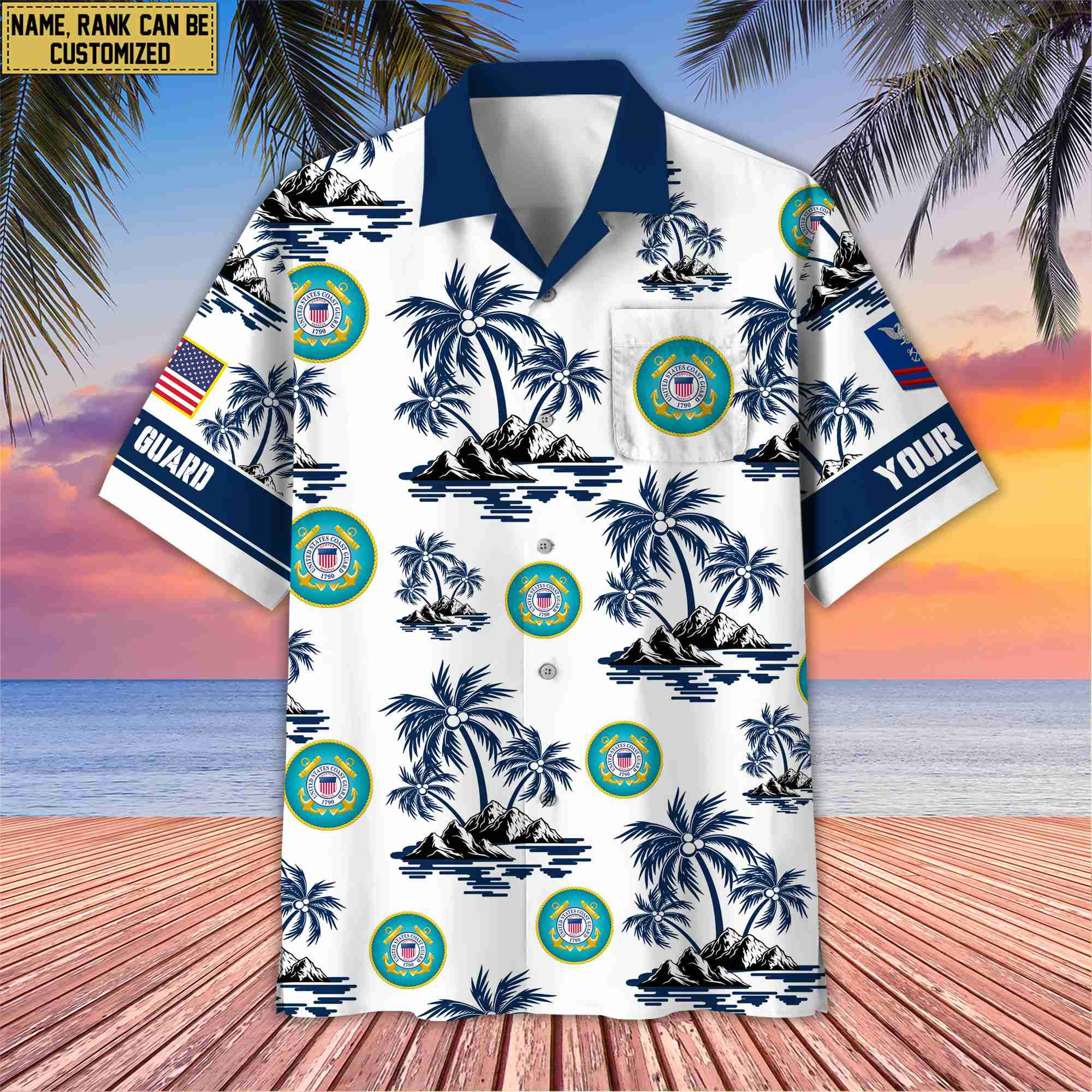 Premium Custom USCG Veteran Hawaiian Shirt With Pocket, Gifts For Veterans Day, Father’s Day, Gifts for Coast Guard Veteran VPVC401905