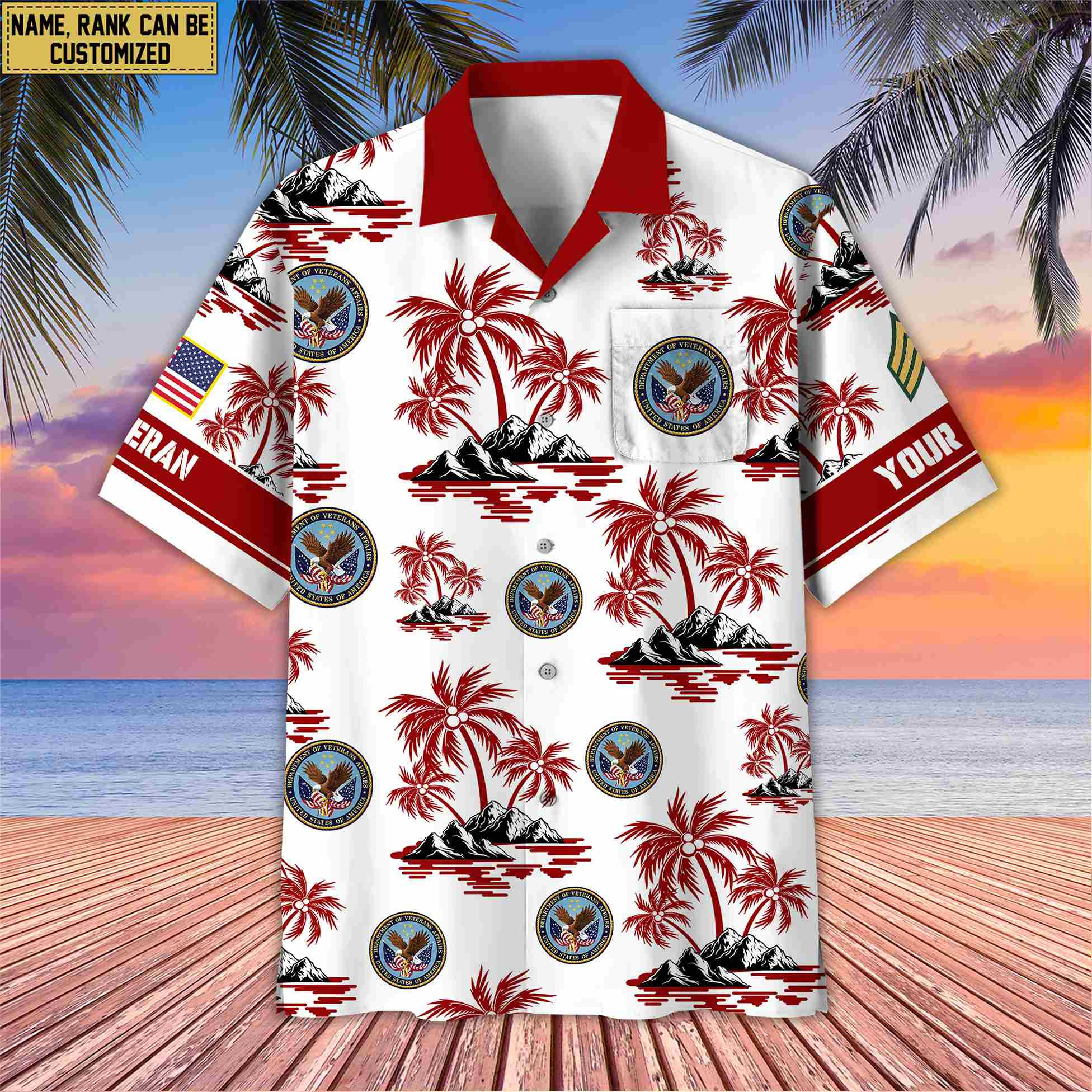 Premium Custom US Veteran Hawaiian Shirt With Pocket, Gifts For Veterans Day, Father’s Day, Gifts for US Veteran VPVC401907
