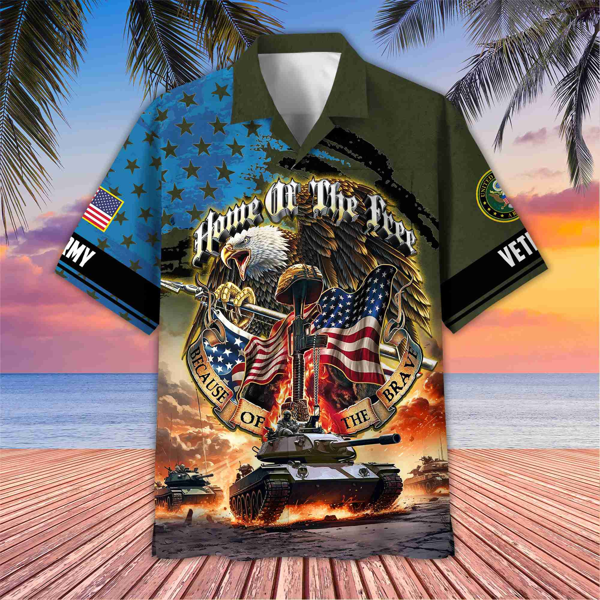 US Army Hawaiian Shirt With Pocket, Gifts For Dad, For Husband, Gifts For Army Veteran VPVC402901