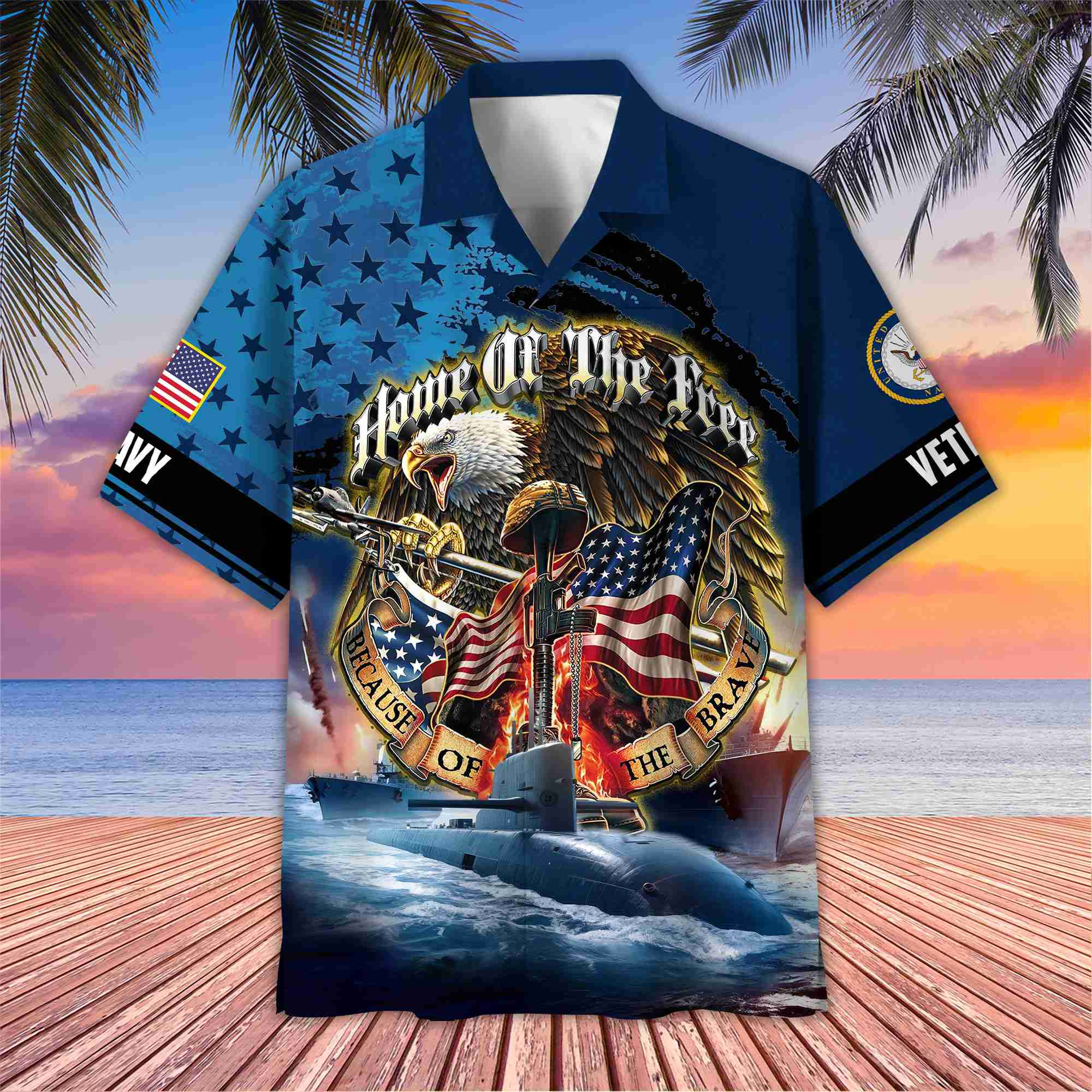 US Navy Hawaiian Shirt With Pocket, Gifts For Dad, For Husband, Gifts For Navy Veteran VPVC402902