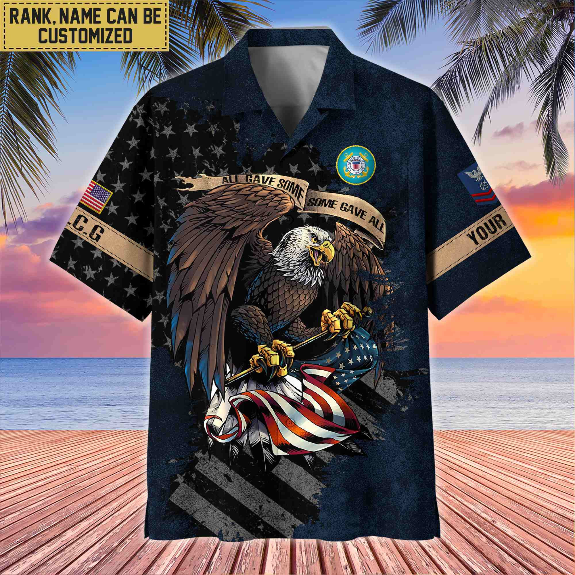 Premium Custom Name, Rank USCG Veteran Hawaiian Shirt With Pocket, Gifts For Veterans Day, Father’s Day, Gifts For US Coast Guard Veteran VPVC402705