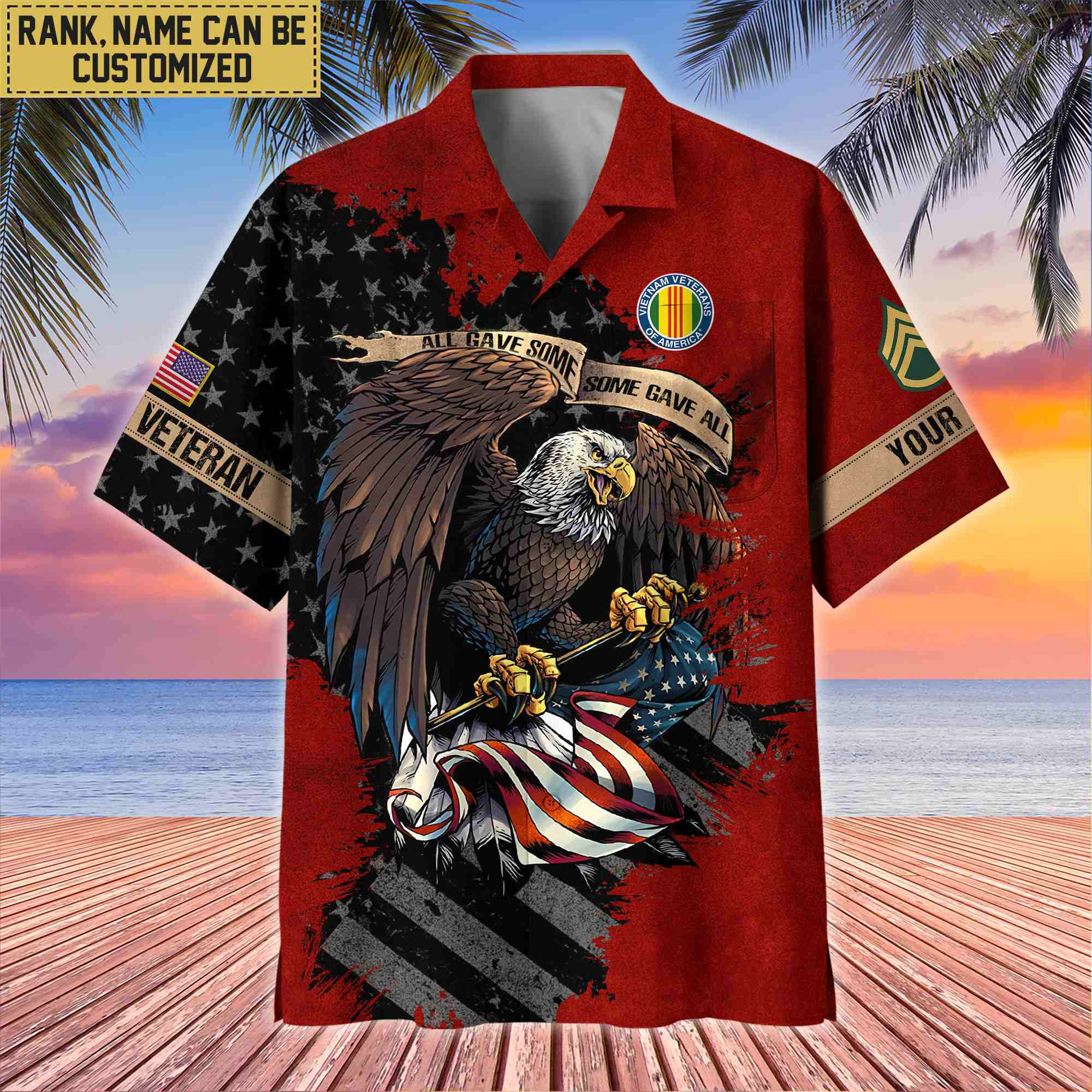 Premium Custom Name, Rank Vietnam Veteran Hawaiian Shirt With Pocket, Gifts For Veterans Day, Father’s Day, Gifts For Vietnam Veteran VPVC402706