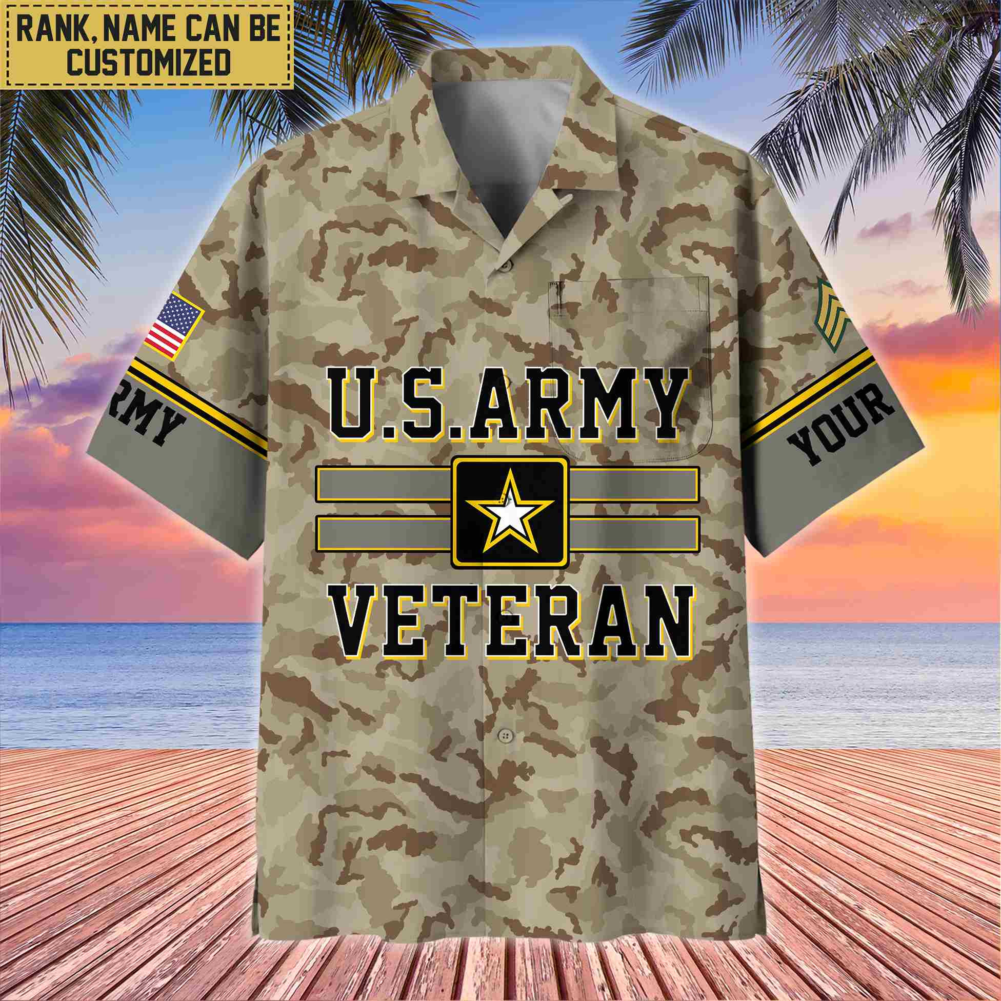 US Army Hawaiian Shirt With Pocket, Gifts For Dad, For Husband, Gifts For Army Veteran VPVC403601