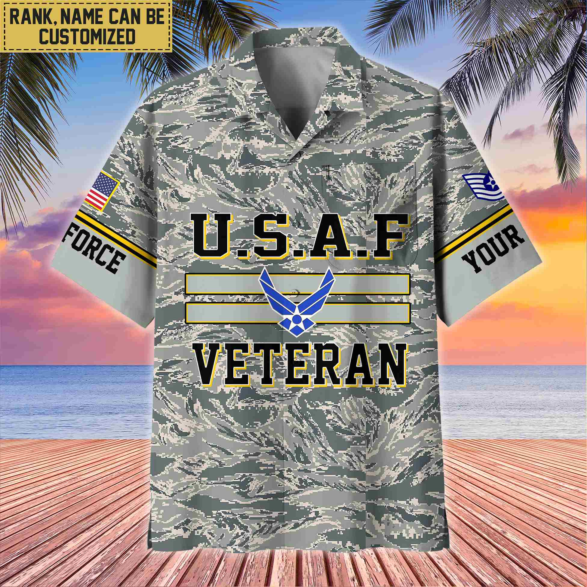 USAF Hawaiian Shirt With Pocket, Gifts For Dad, For Husband, Gifts For Air Force Veteran VPVC403604