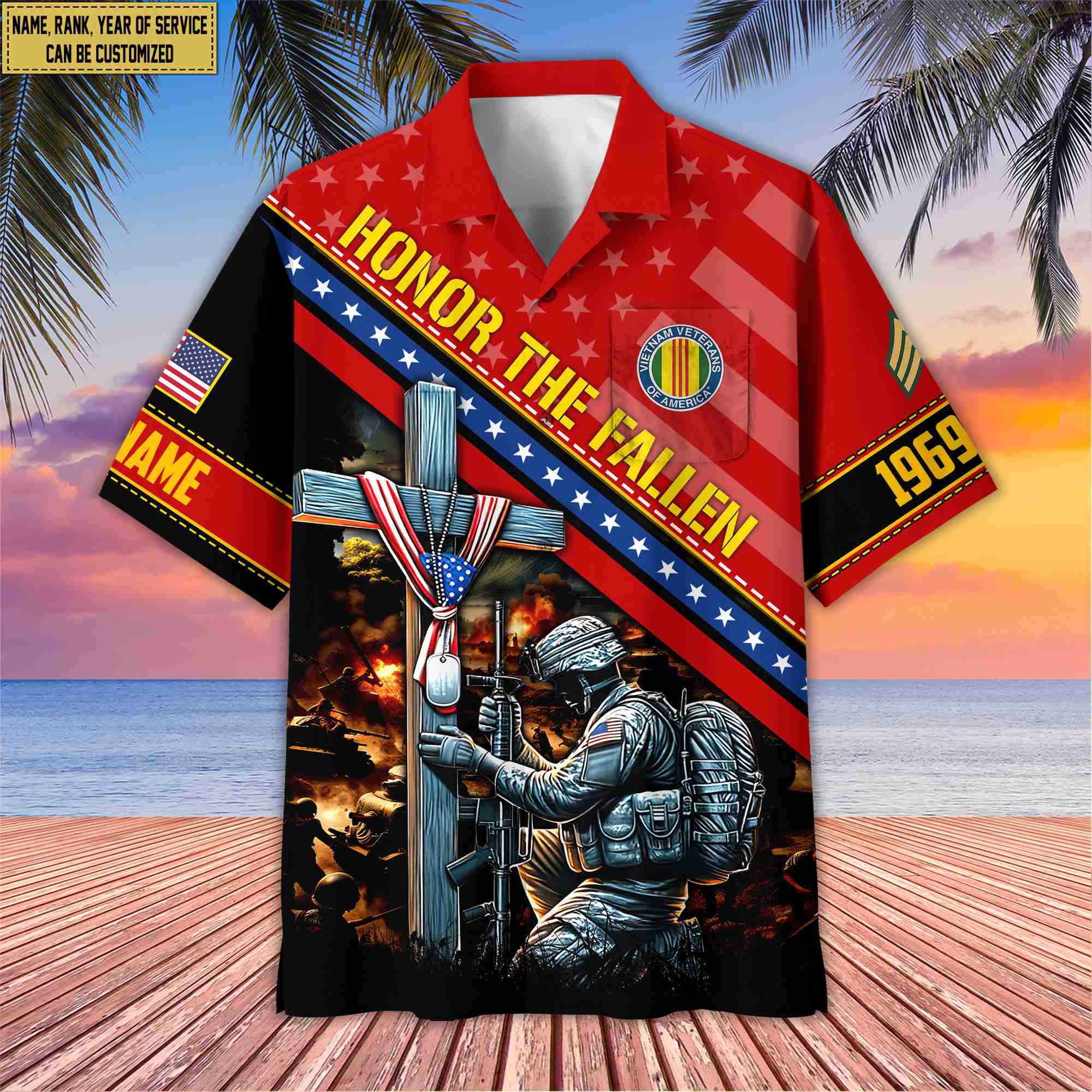 Vietnam Veteran Hawaiian Shirt With Pocket, Custom Rank, Name, Year Gifts For Vietnam Veteran, Gifts For Veterans Day, Father’s Day VPVC402806