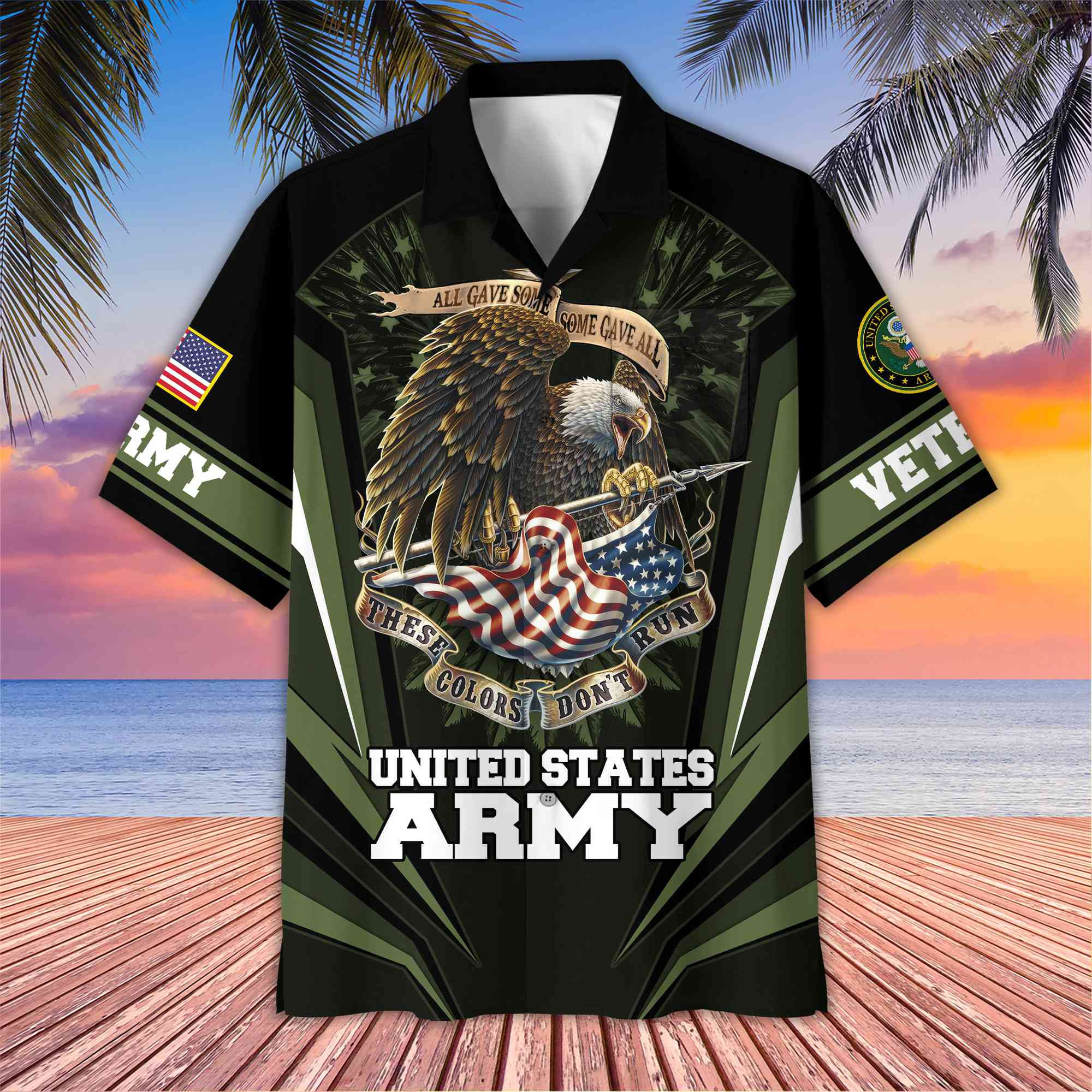 US Army Hawaiian Shirt With Pocket Gifts For US Army Veteran, Gifts For Veterans Day, Father’s Day VPVC403001