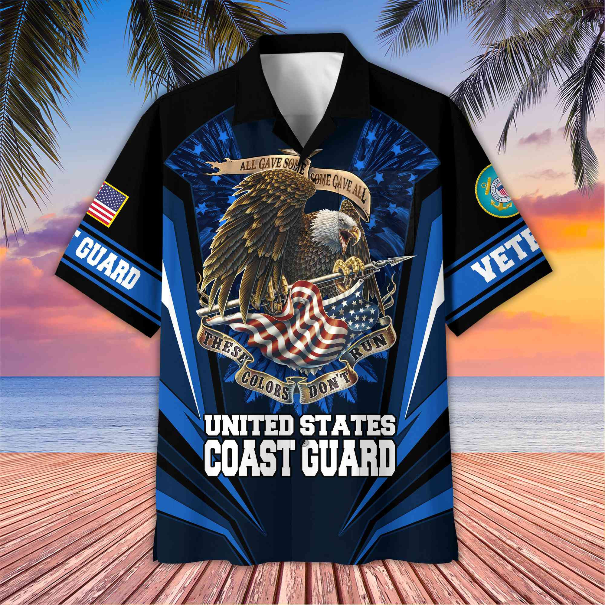 USCG Hawaiian Shirt With Pocket Gifts For US Coast Guard Veteran, Gifts For Veterans Day, Father’s Day VPVC403005