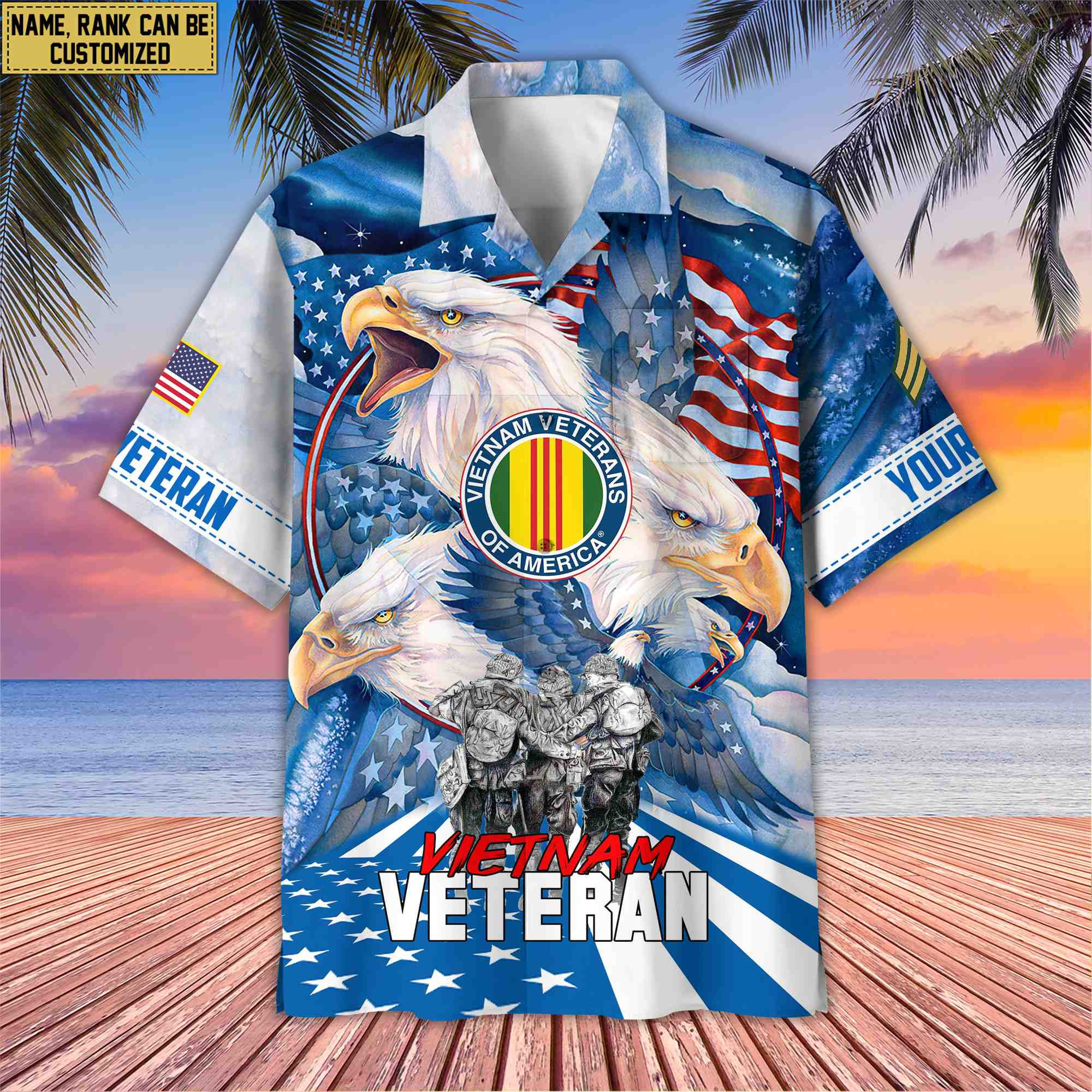 Premium Custom Name, Rank Vietnam Veteran Hawaiian Shirt With Pocket, Gifts For Veterans Day, Father’s Day, Gifts for Vietnam Veteran VPVC403106