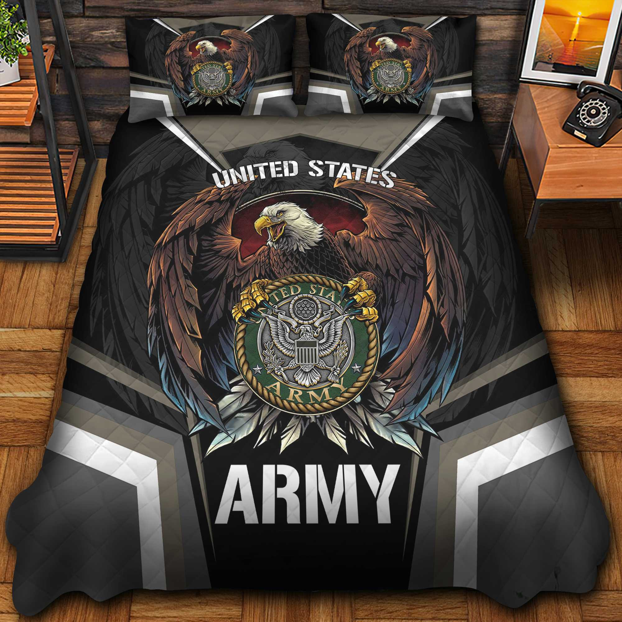 Premium Eagle US Veterans Bedding Set, Gifts For Independence Day, Father’s Day, Veterans Day, Gifts For Dad, Gifts For Husband Veteran BPVC290702